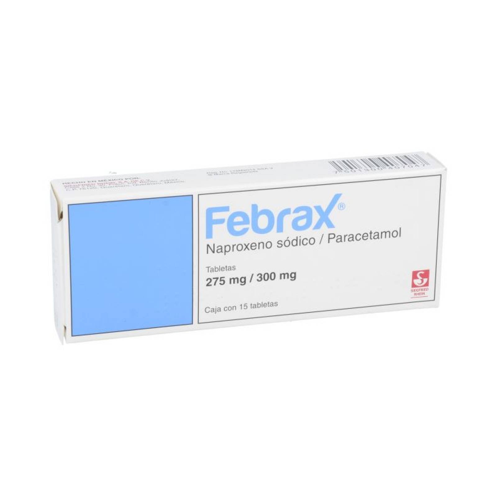 Febrax 275/300 Mg Caja 15 Tabletas