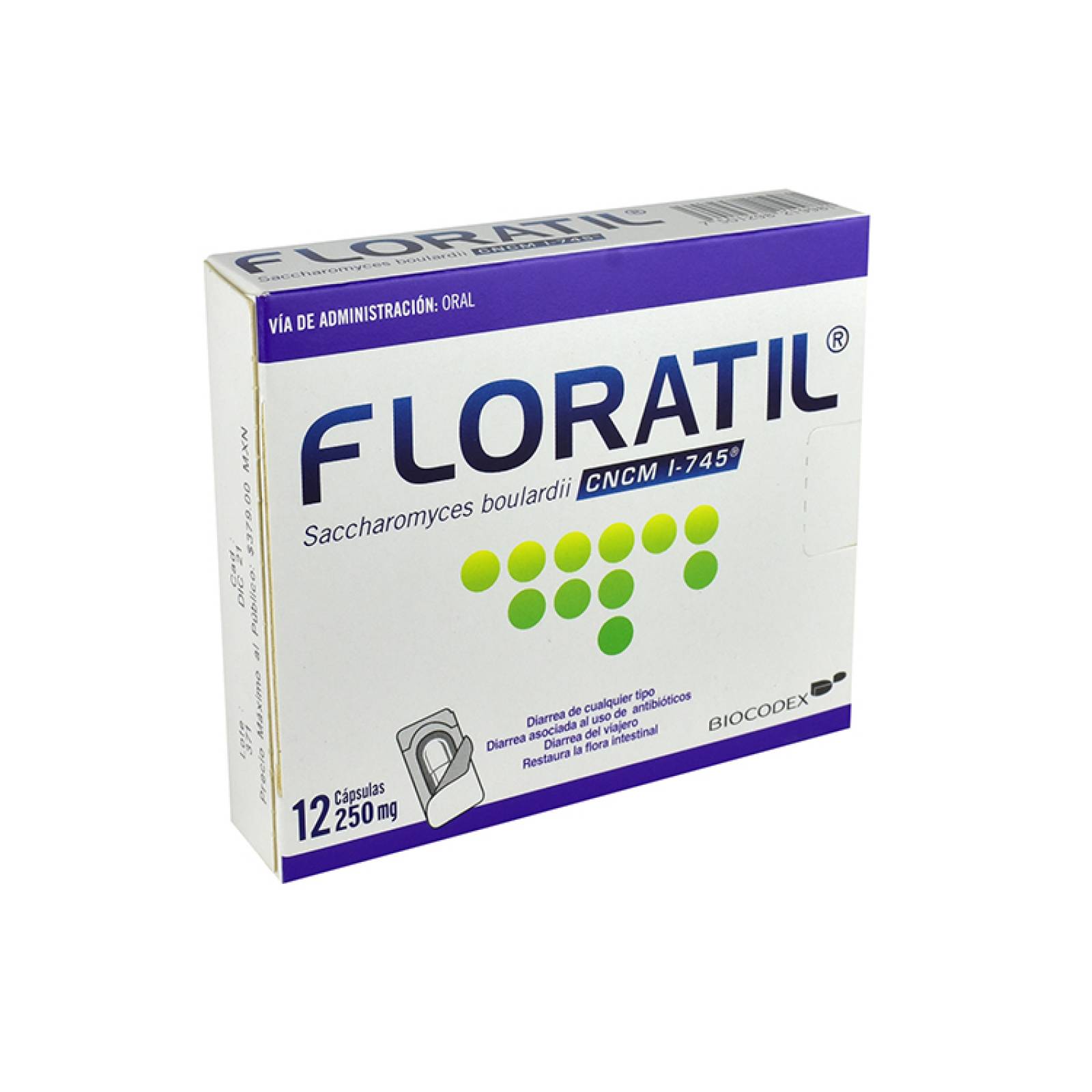 Floratil 250 Mg Caja 12 Capsulas