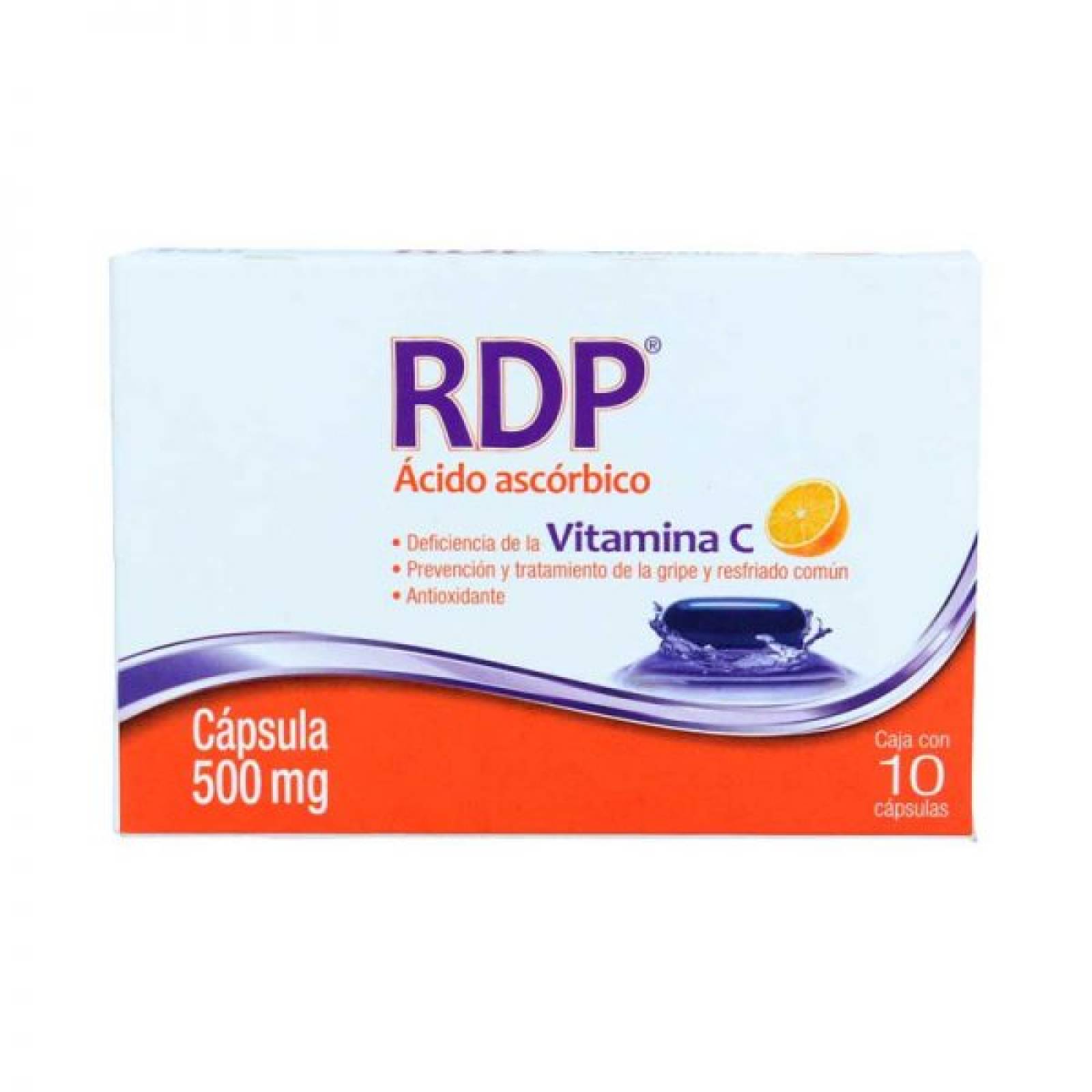 VITAMINA C- ÁCIDO ASCORBICO 500 MG 10 CÁPSULAS RDP