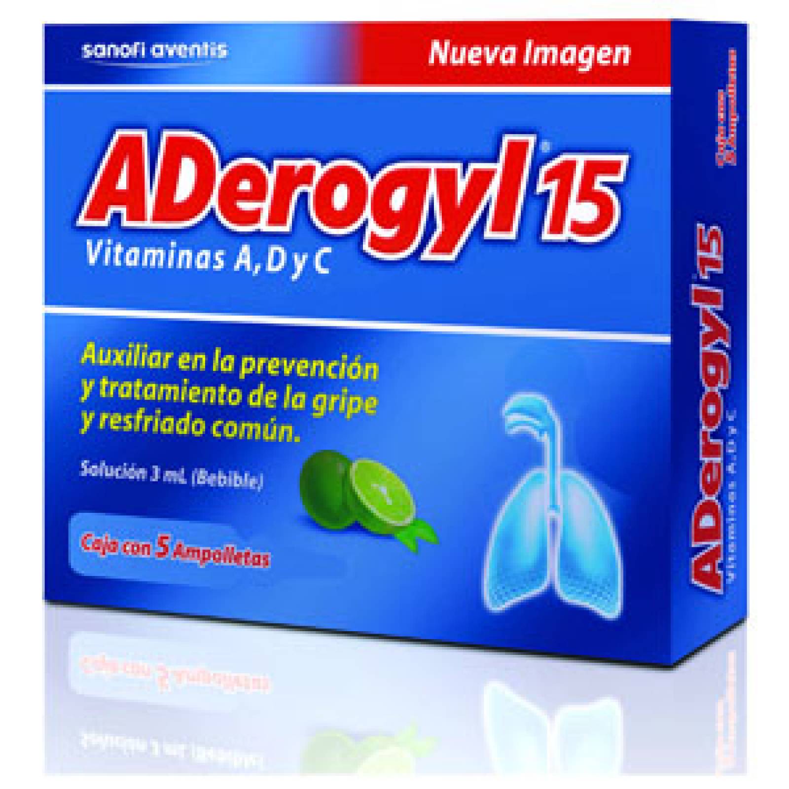 ADEROGYL (VITAMINA C - ÁCIDO ASCÓRBICO) 5 AMPOLLETAS 3 ML