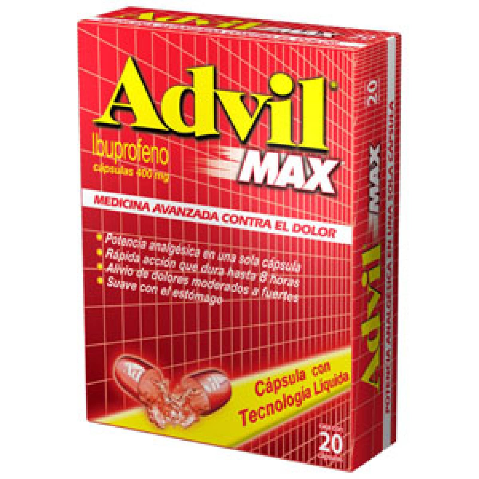 ADVIL MAX 400 MG CAJA CON 20 CAPSULAS