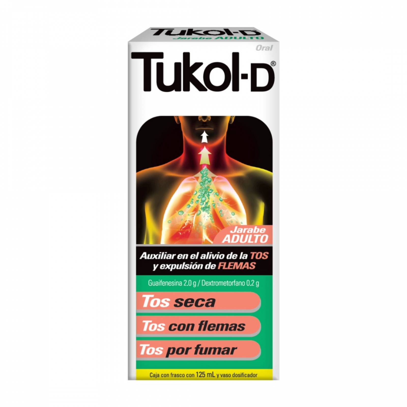 TUKOL JARABE ADULTO 125 ML. ALIVIO A TOS Y FLEMAS