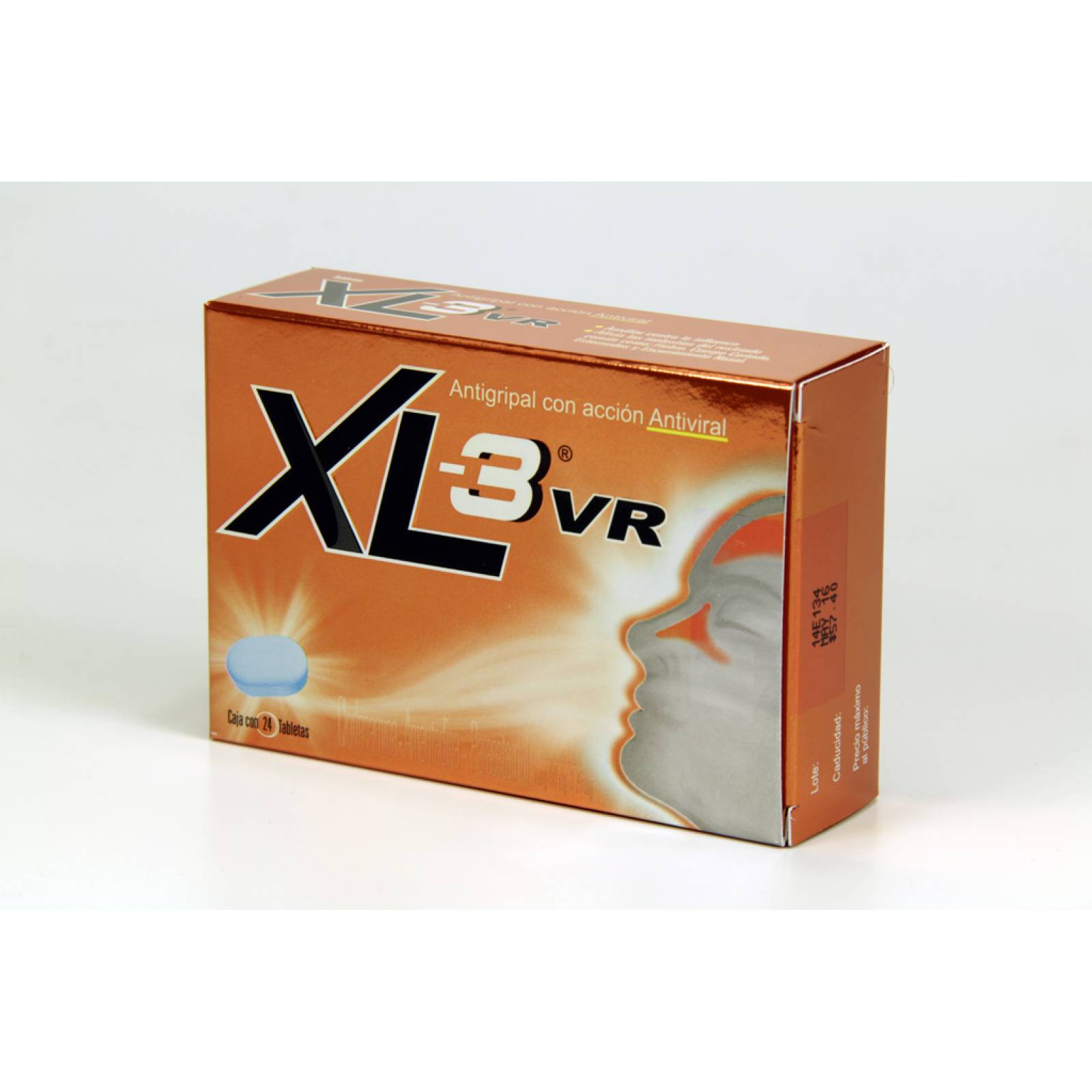 XL-3 ANTIGRIPAL VR 24 TABLETAS. ALIVIA SÍNTOMAS DE GRIPE