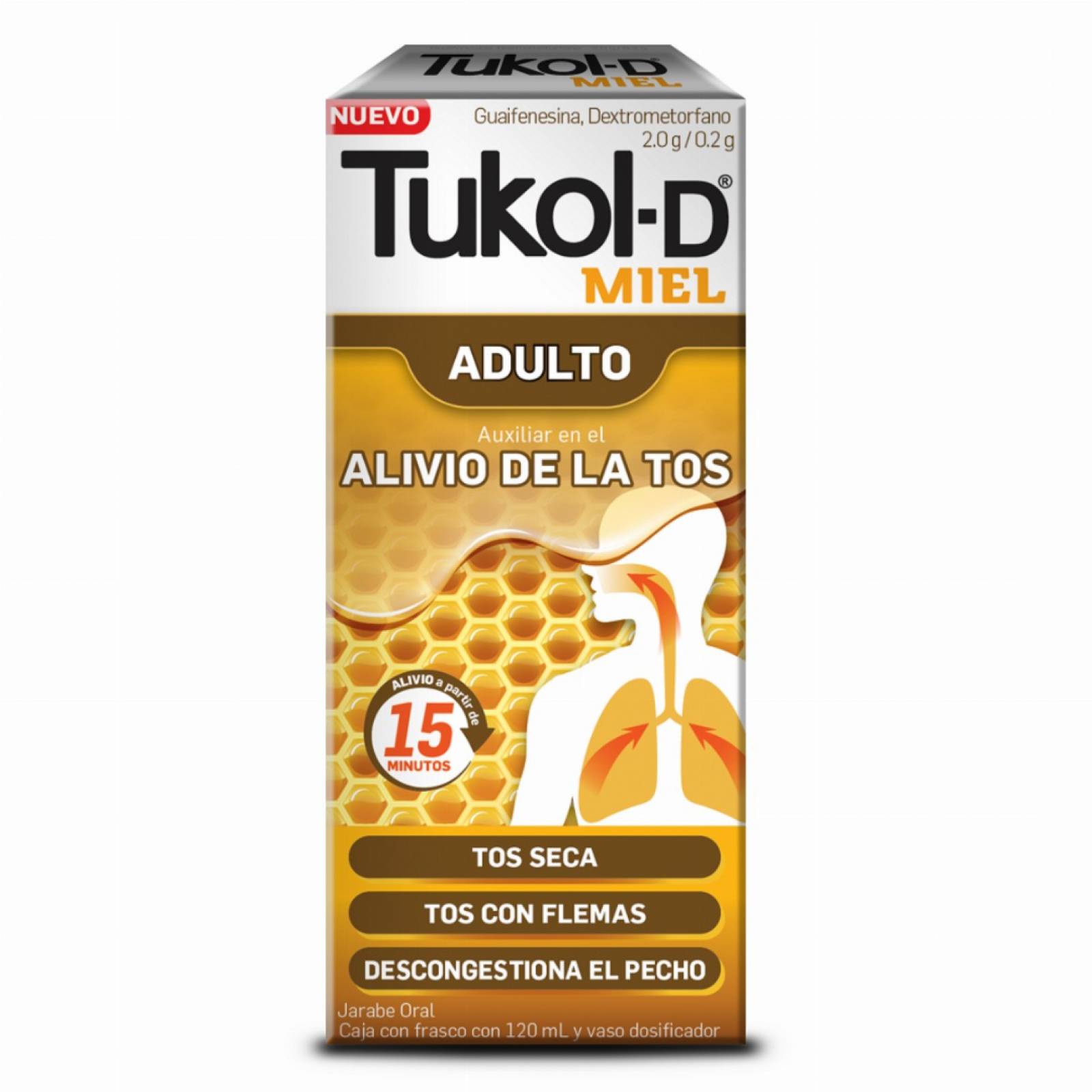 TUKOL JARABE MIEL ADULTO 120 ML. ALIVIO A TOS Y FLEMAS