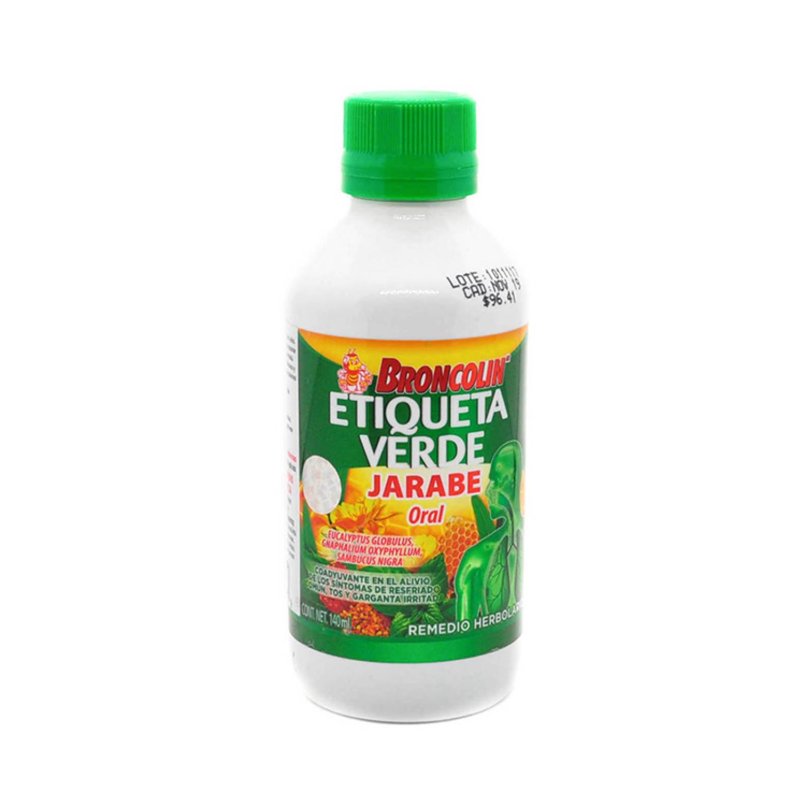 JARABE BRONCOLIN ETIQUETA VERDE 140ML