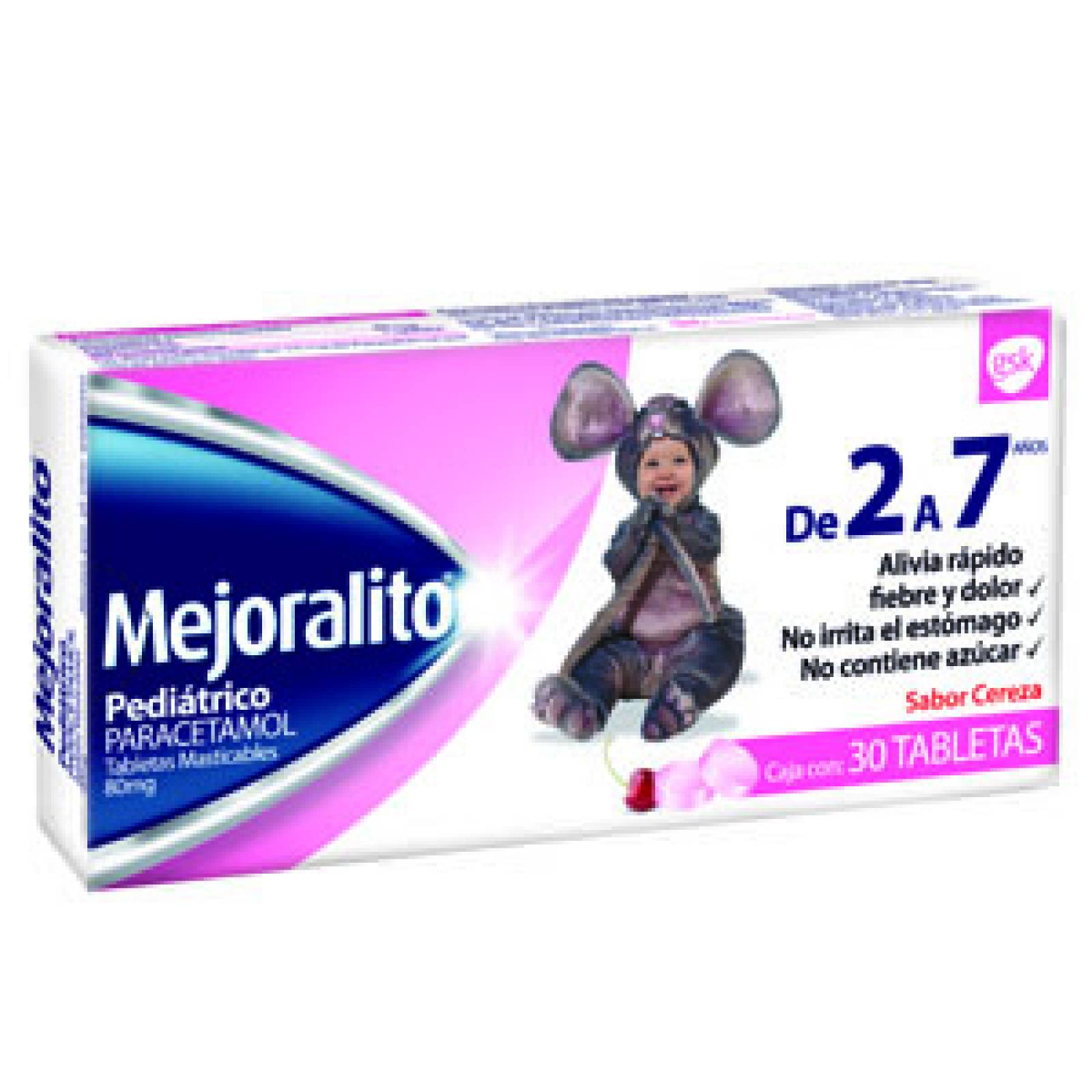 MEJORALITO PEDIÁTRICO 80MG CAJA CON 30 TABLETAS