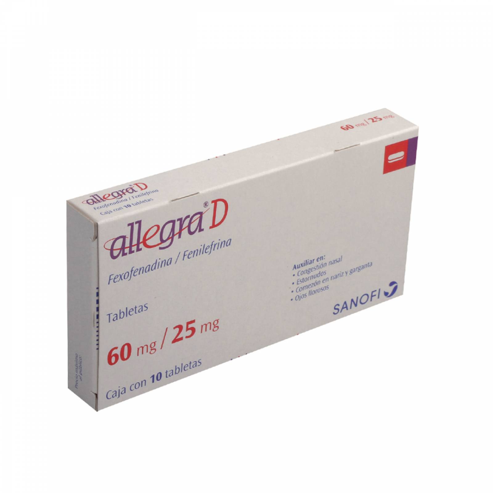 ALLEGRA D 60/25MG CAJA CON 10 TABLETAS