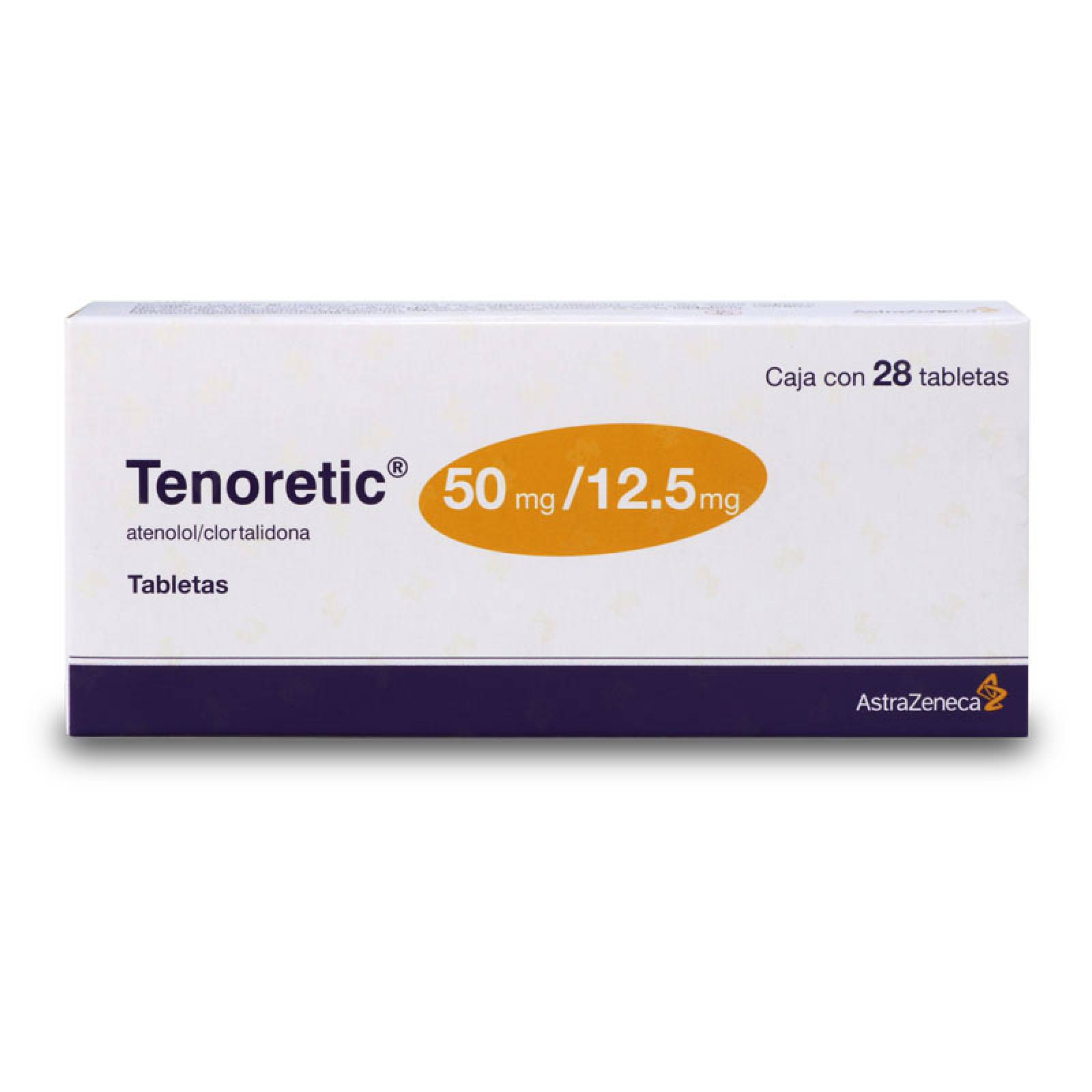 Tenoretic Atenolol, Clortalidona 50/12.5 Mg Con 28 Tabletas