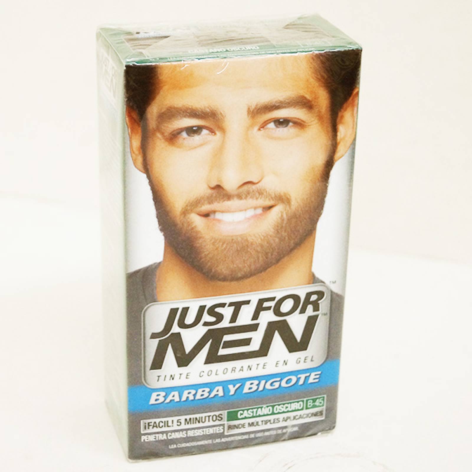 TINTE CUBRE CANAS BARBA Y BIGOTE JUST FOR MEN CASTAÑO OSCURO