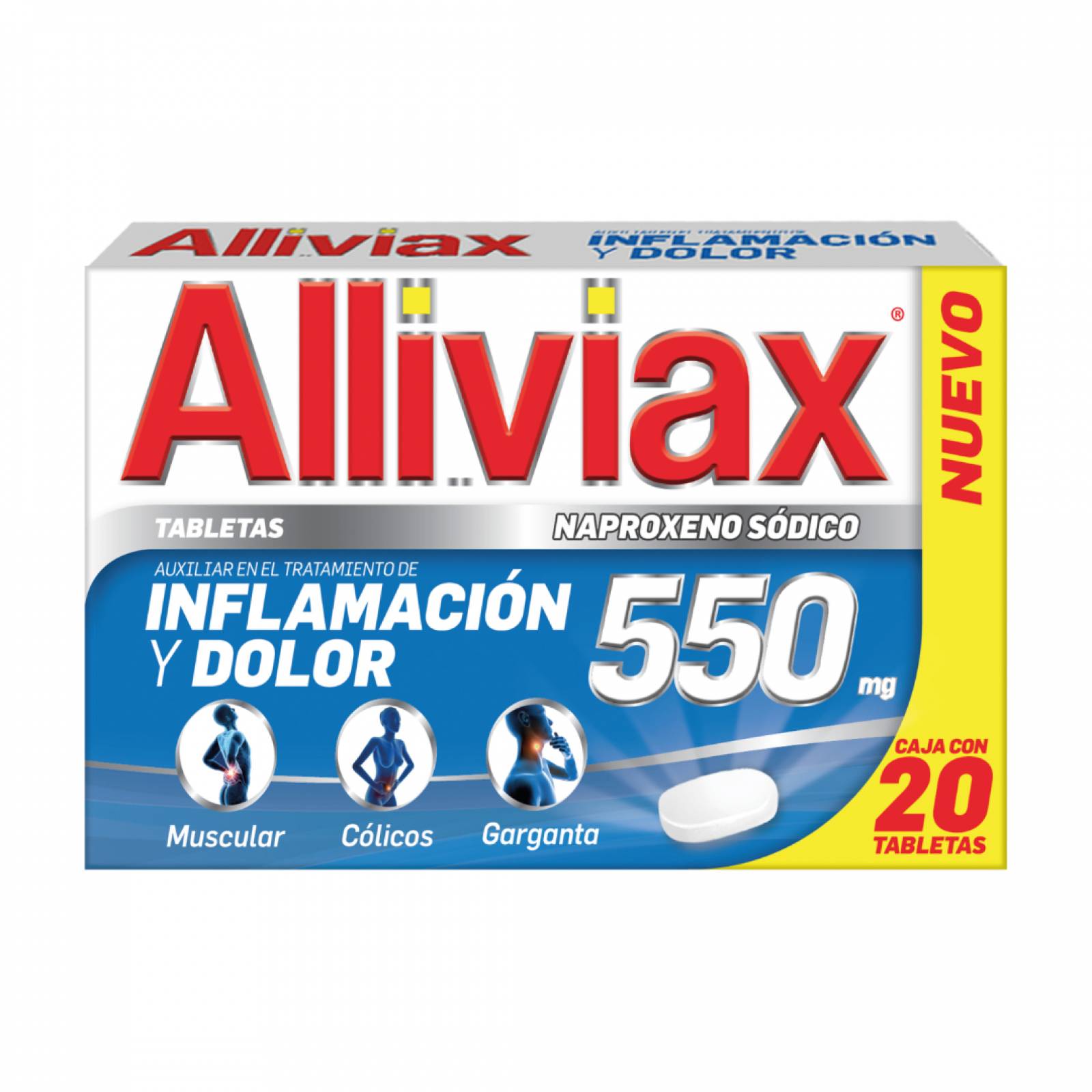 Alliviax 550 Dolor Muscular 20 Tabletas