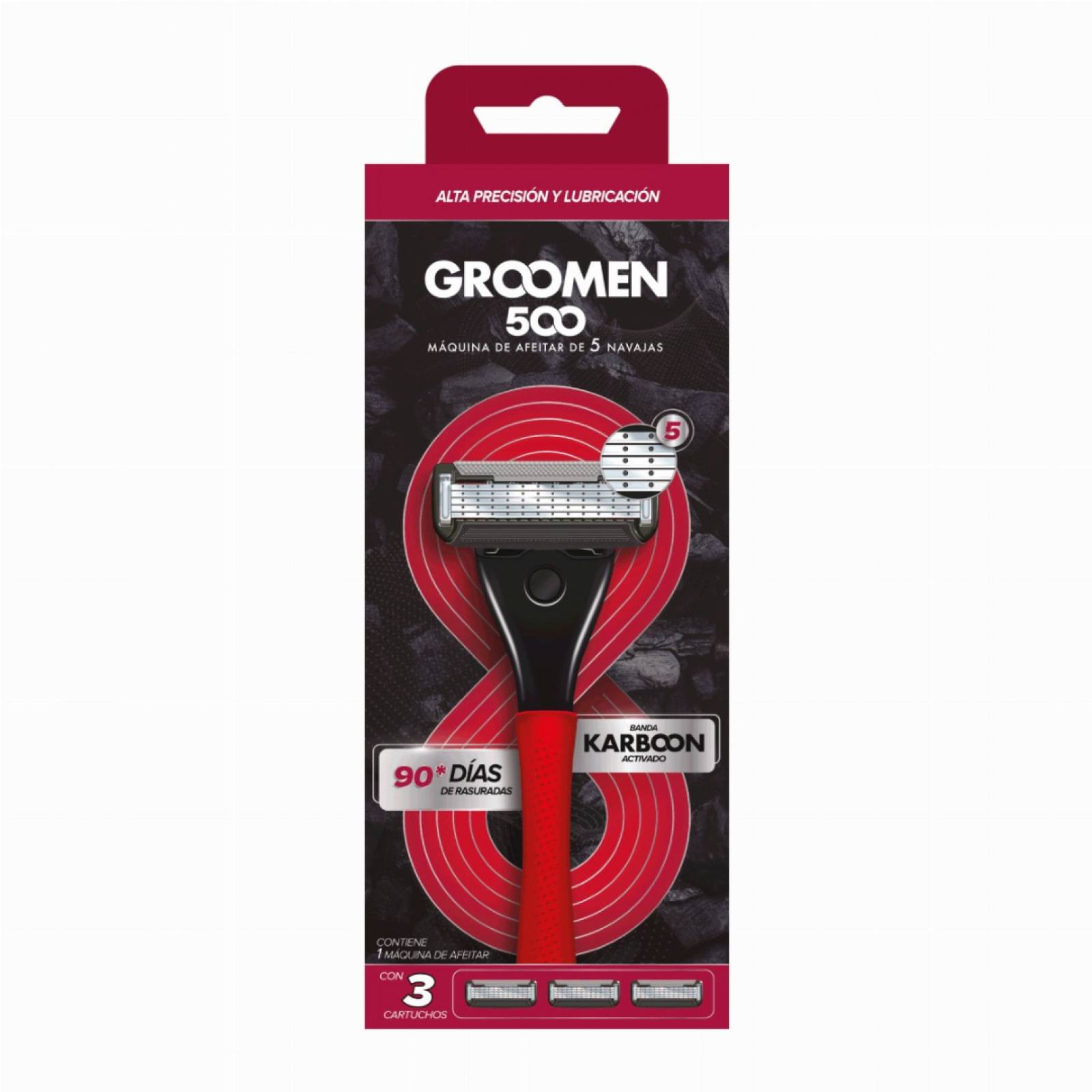 Groomen Máquina Afeitar 500 3 Pz 5 Navajas.