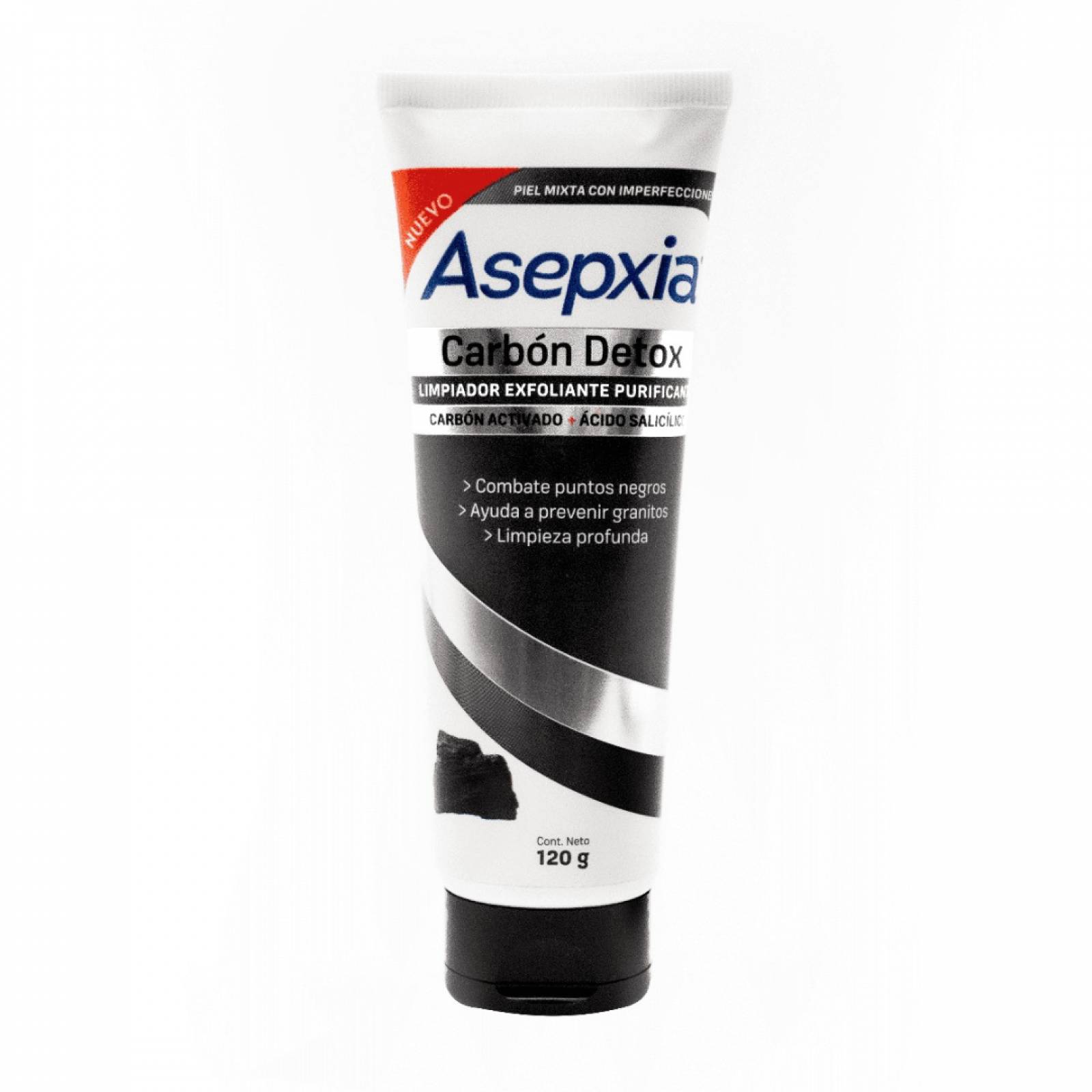 Asepxia Carbón Detox Gel Exfoliante 120 G. Limpia La Piel