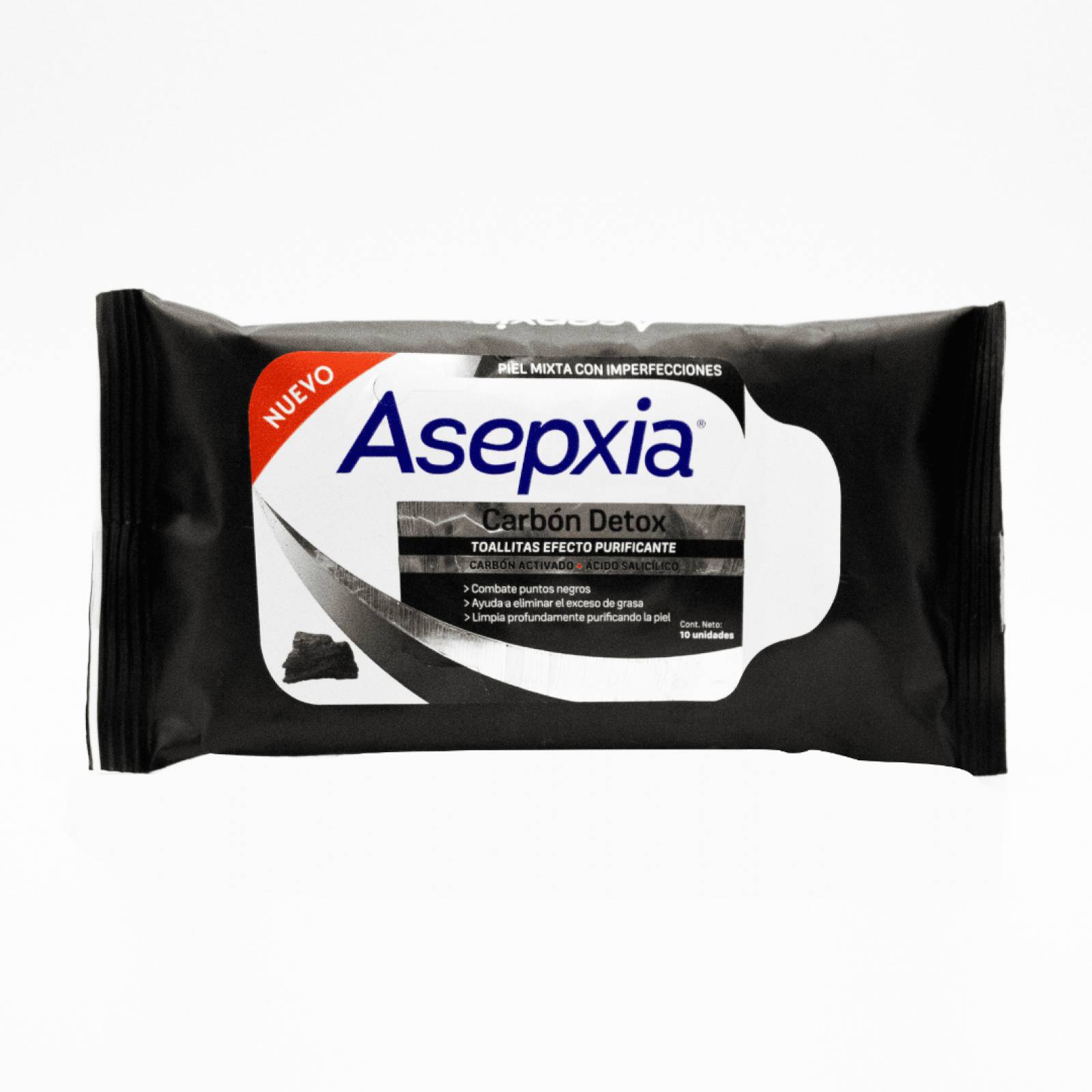 Asepxia Carbón Détox Toallitas 25 Piezas. Limpia La Piel