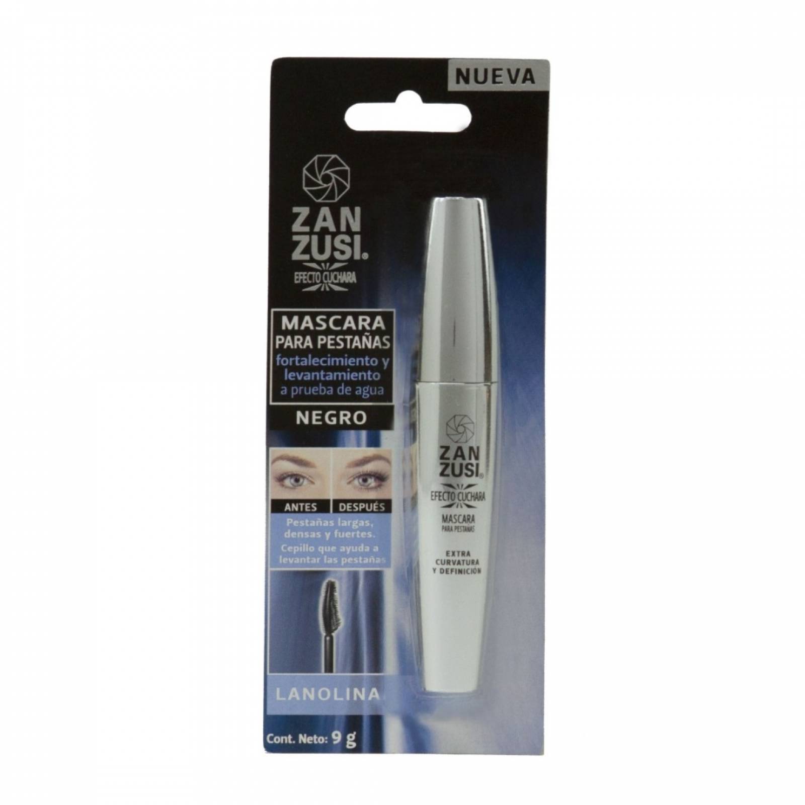 Zanzusi Máscara Efecto Curvix Prueba De Agua Negro 9 G