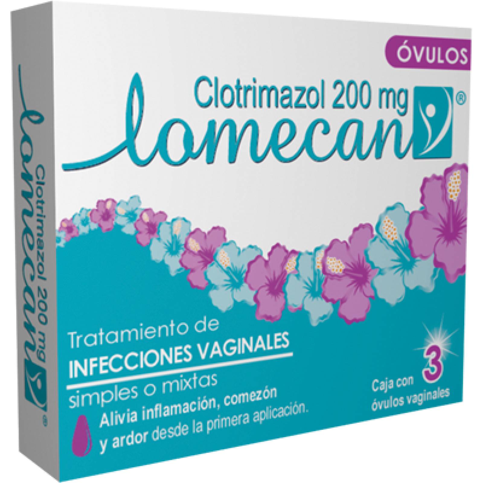 Lomecan V 3 Óvulos Vaginales Floral. Elimina Infecciones