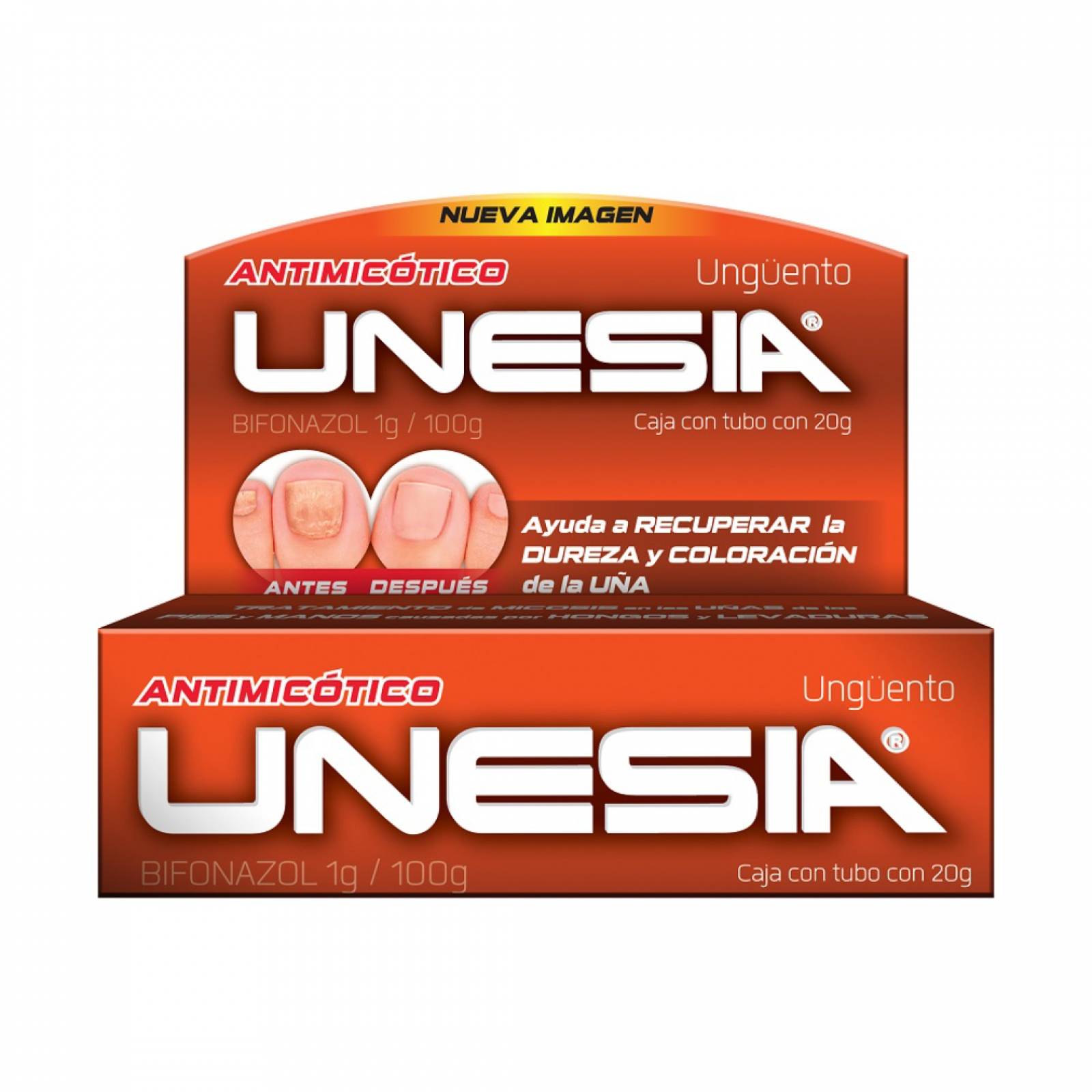 Unesia Ungüento Antimicótico 20 G. Elimina Hongos En Uñas