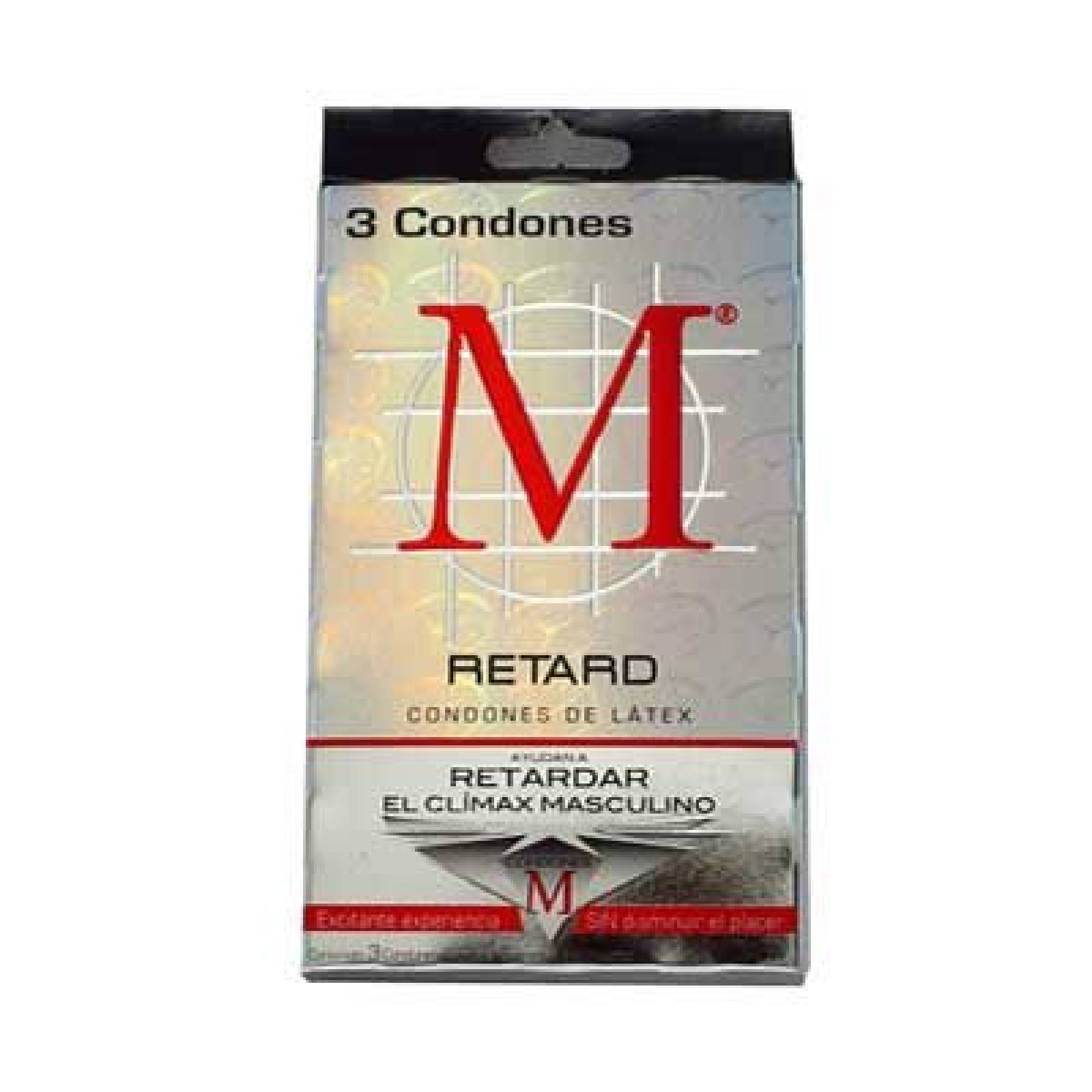 Condon M Retard 3 Condones Masculinos. Retrasa El Clímax