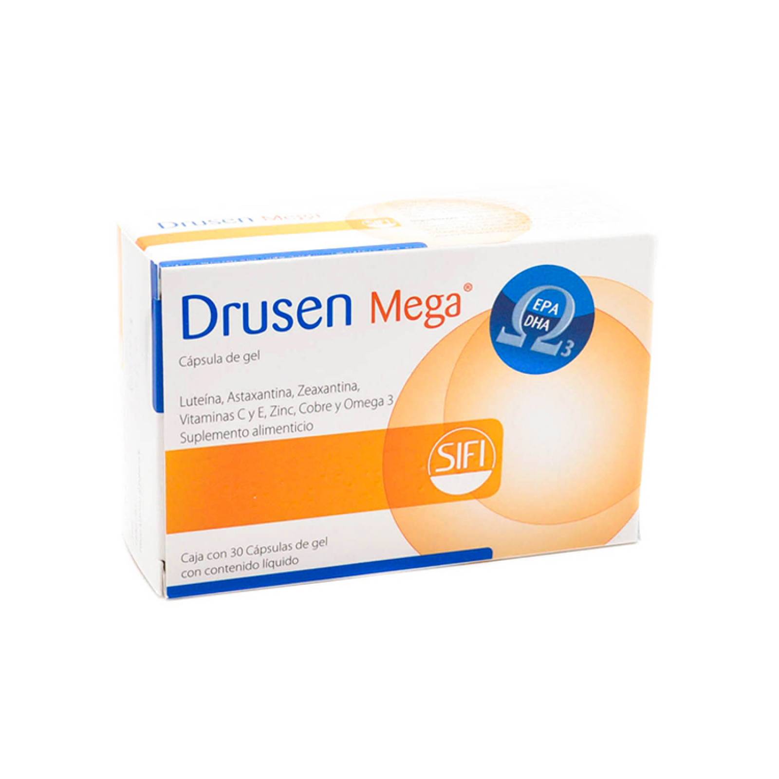 DRUSEN MEGA ORAL 30 CÁPSULA CAJA MULTIVITAMÍNICO 100 G