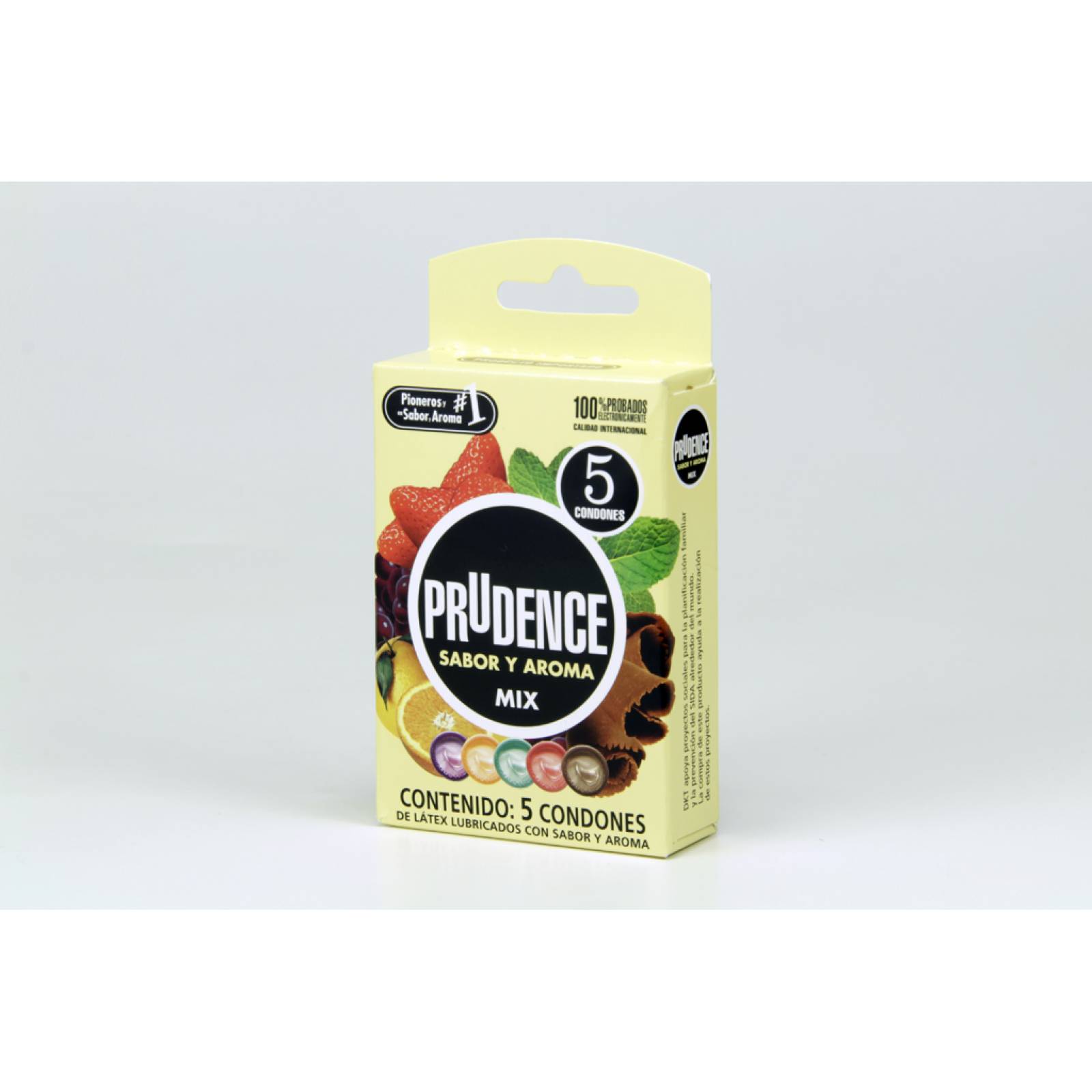 PRUDENCE PRESERVATIVOS SABOR Y AROMA MIX 5 PIEZAS