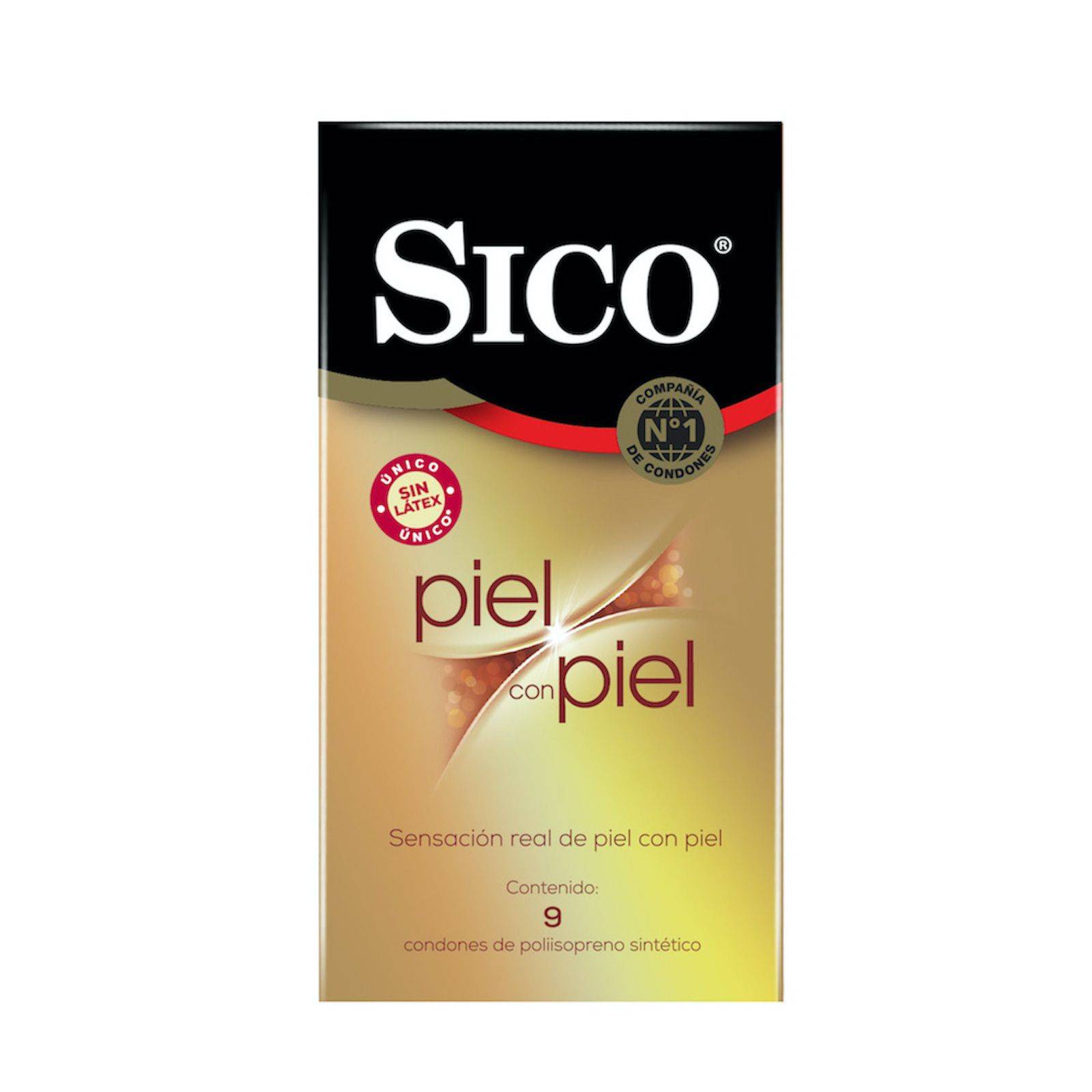 SICO PIEL CON PIEL CONDONES SIN LÁTEX HECHOS DE POLIISOPRENO 9 PIEZAS CAJA
