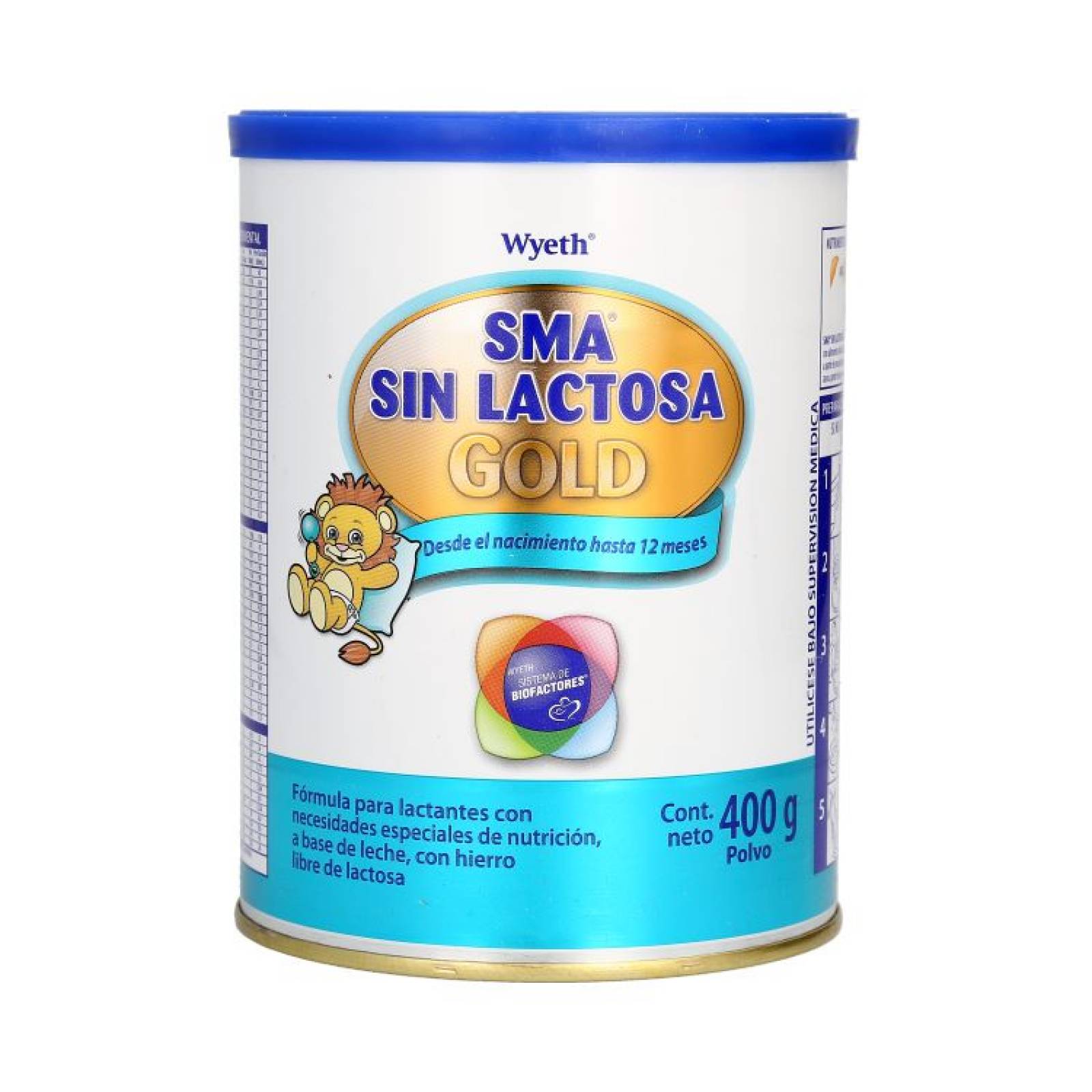 Fórmula Bebes Sma Sin Lactosa Gold Pvo 400G