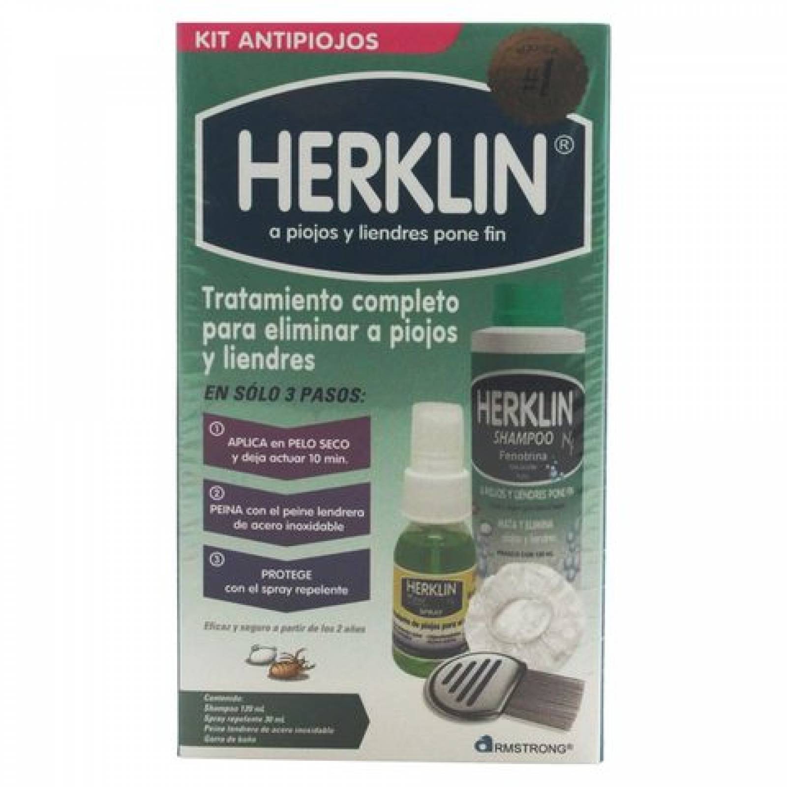 HERKLIN KIT ANTIPIOJOS SHAMPOO+SPRAY+PEINE+GORRA
