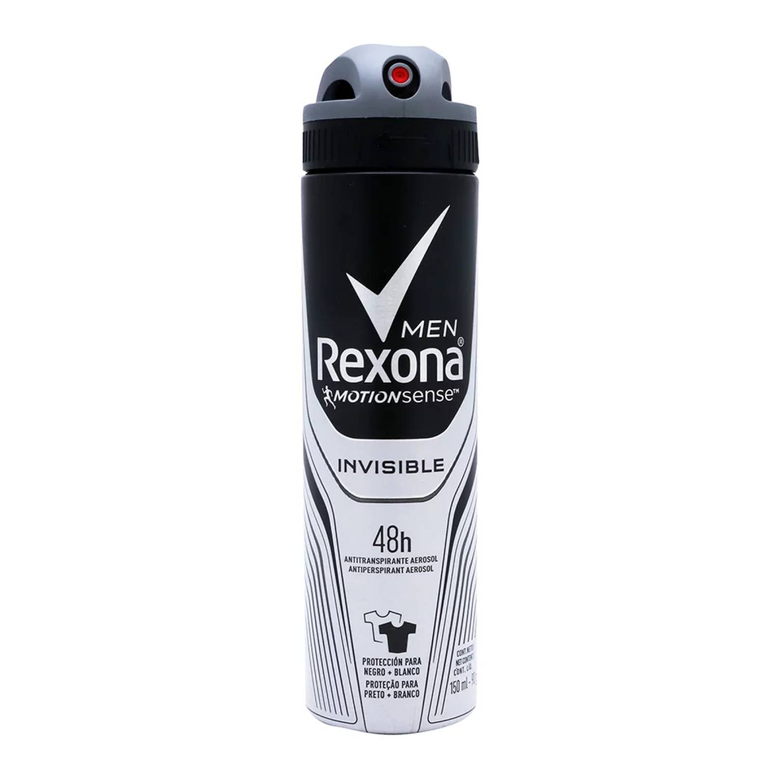 REXONA MOTIONSENSE INVISIBLE DESODORANTE ANTITRANSPIRANTE 48HR PARA HOMBRE 90 GR AEROSOL