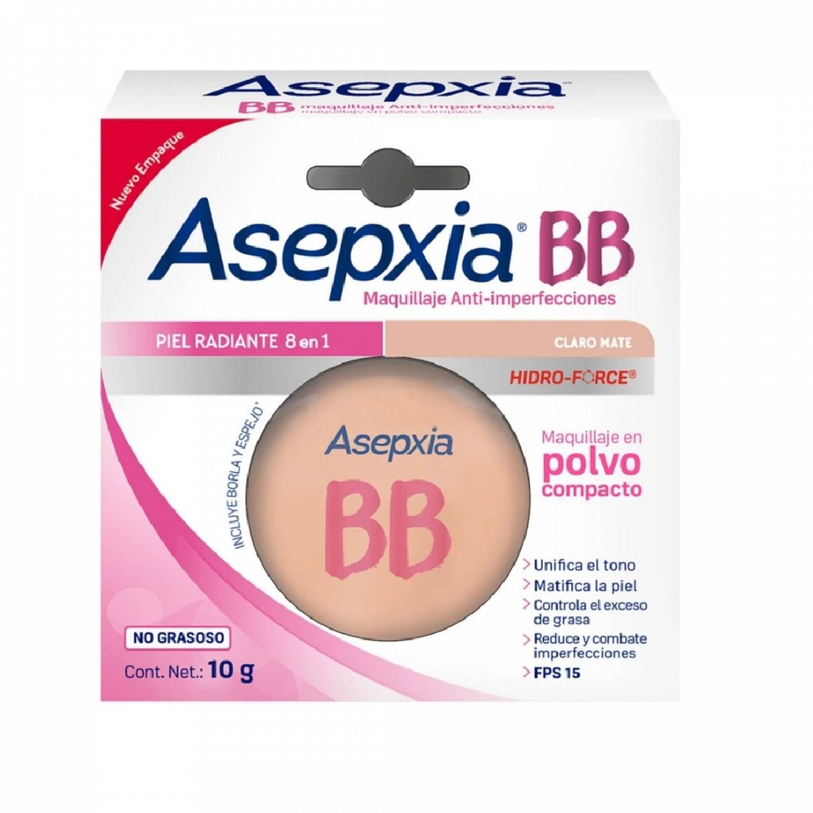 ASEPXIA BB MAQUILLAJE POLVO CLARO MATE 10 G.