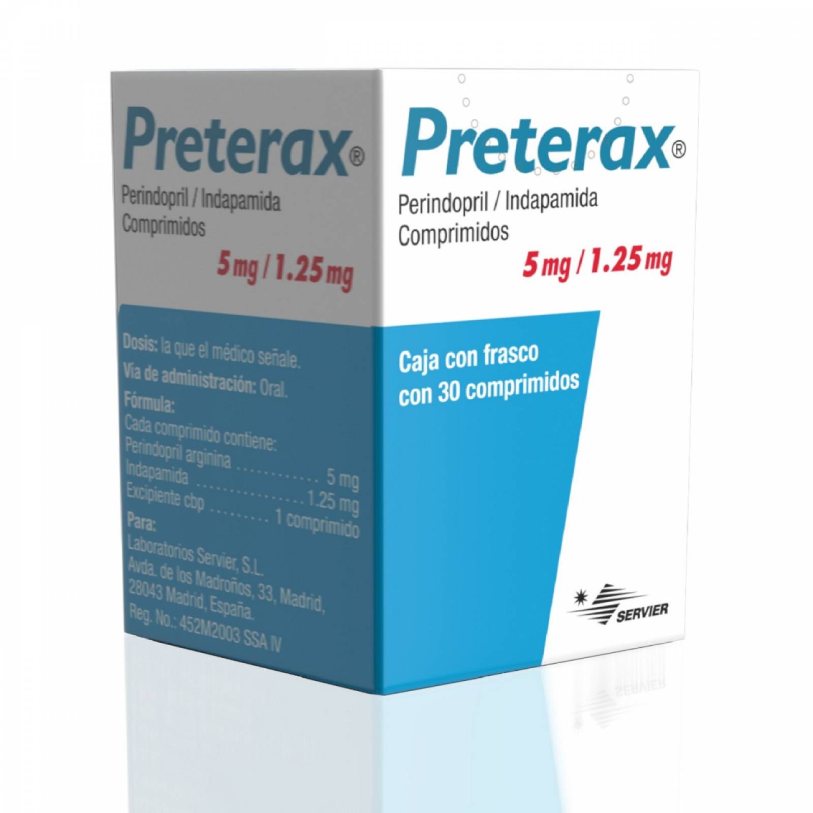 PRETERAX 5/0.625MG FRASCO CON 30 COMPRIMIDOS