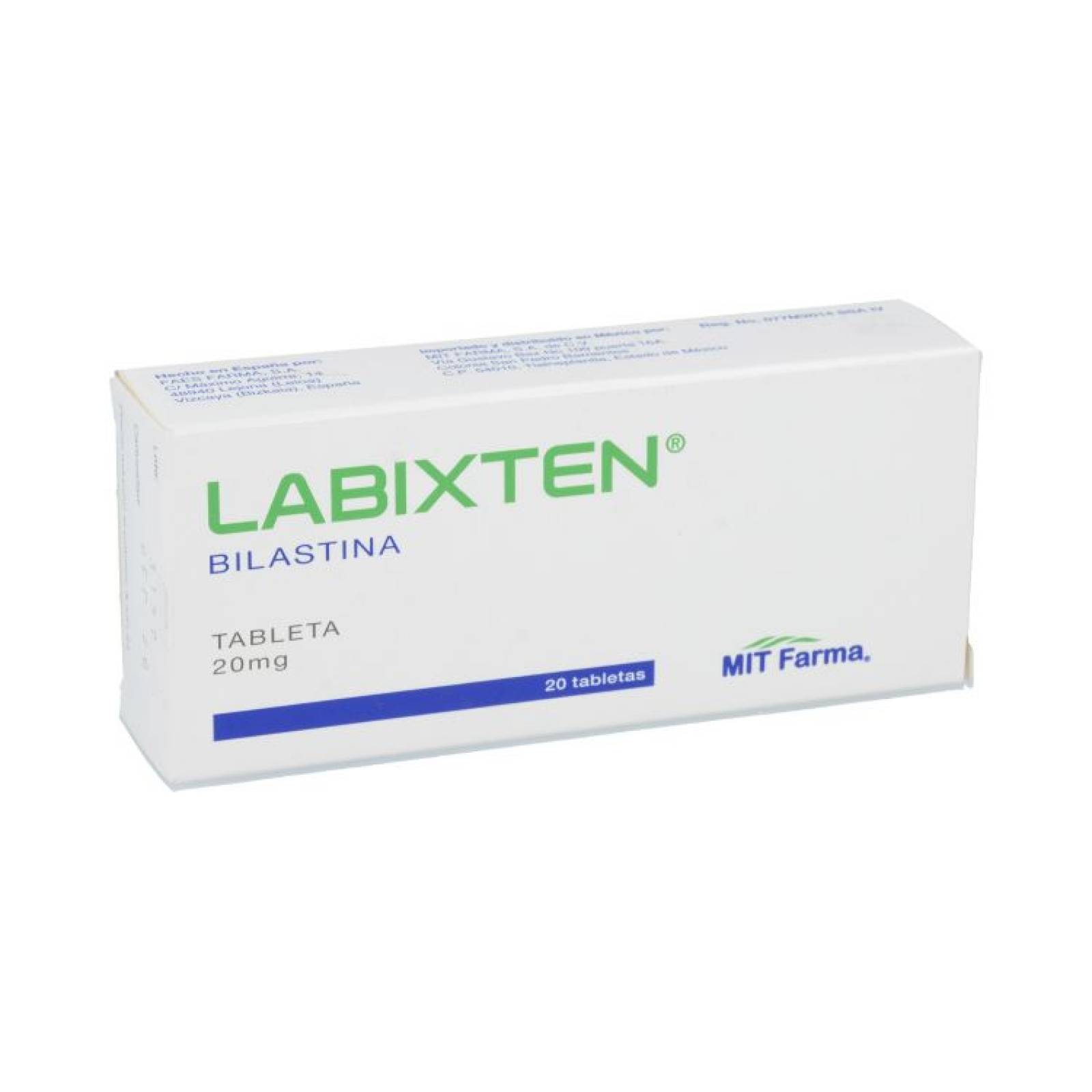 LABIXTEN 20MG CAJA CON 20 TABLETAS