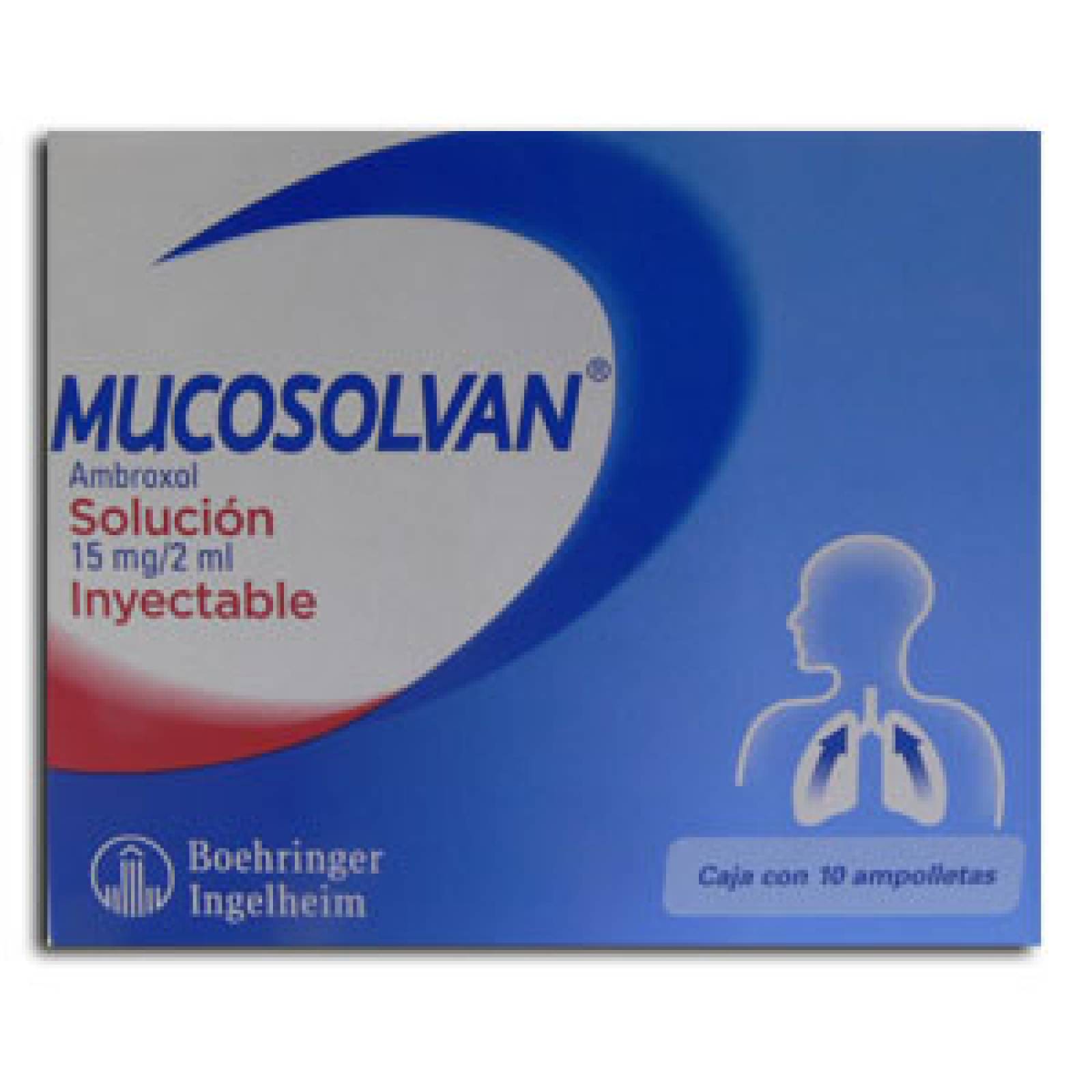 MUCOSOLVAN 15MG/2ML SOLUCIÓN INY CON 60 AMPOLLETAS