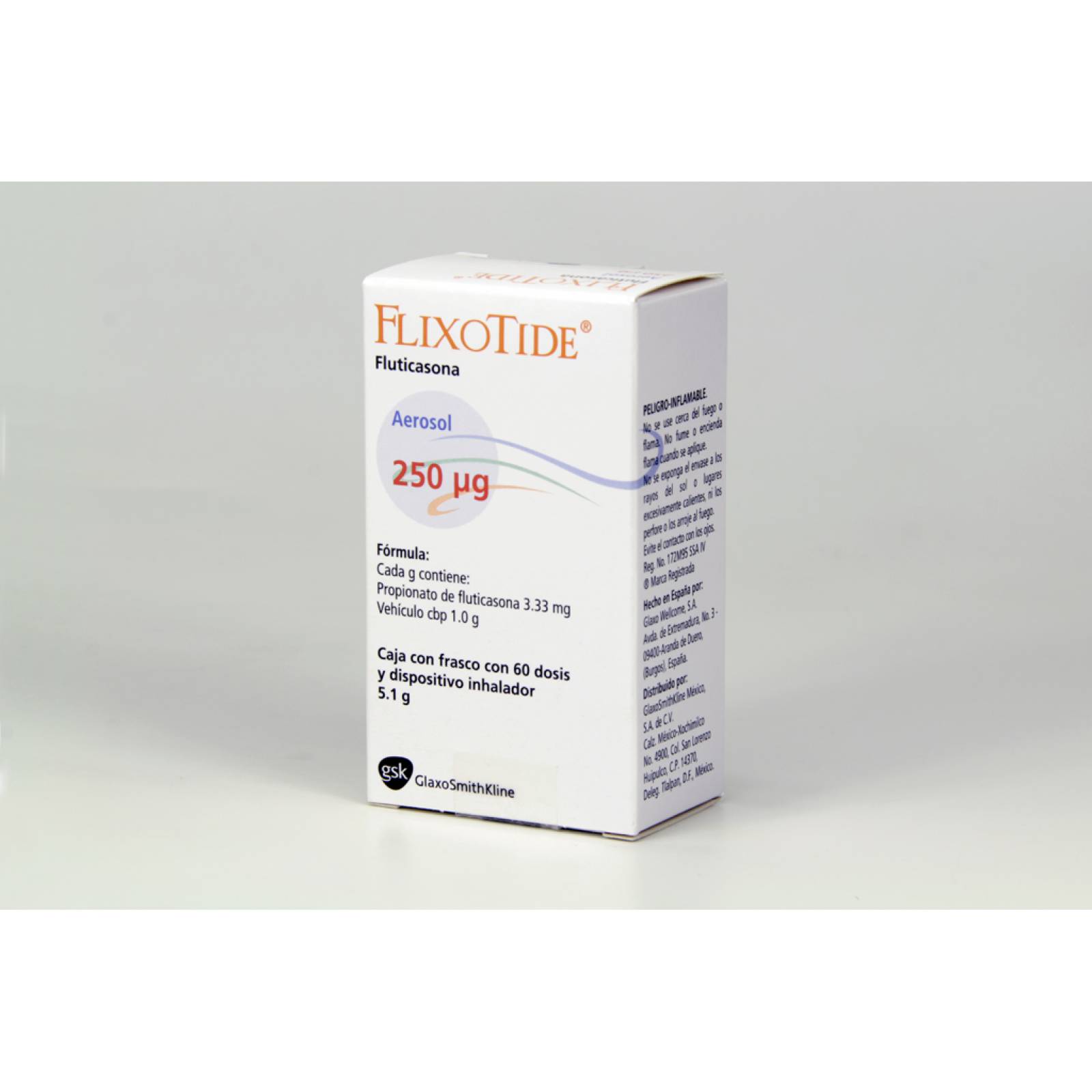 FLIXOTIDE SOLUCION AEROSOL 250 MG