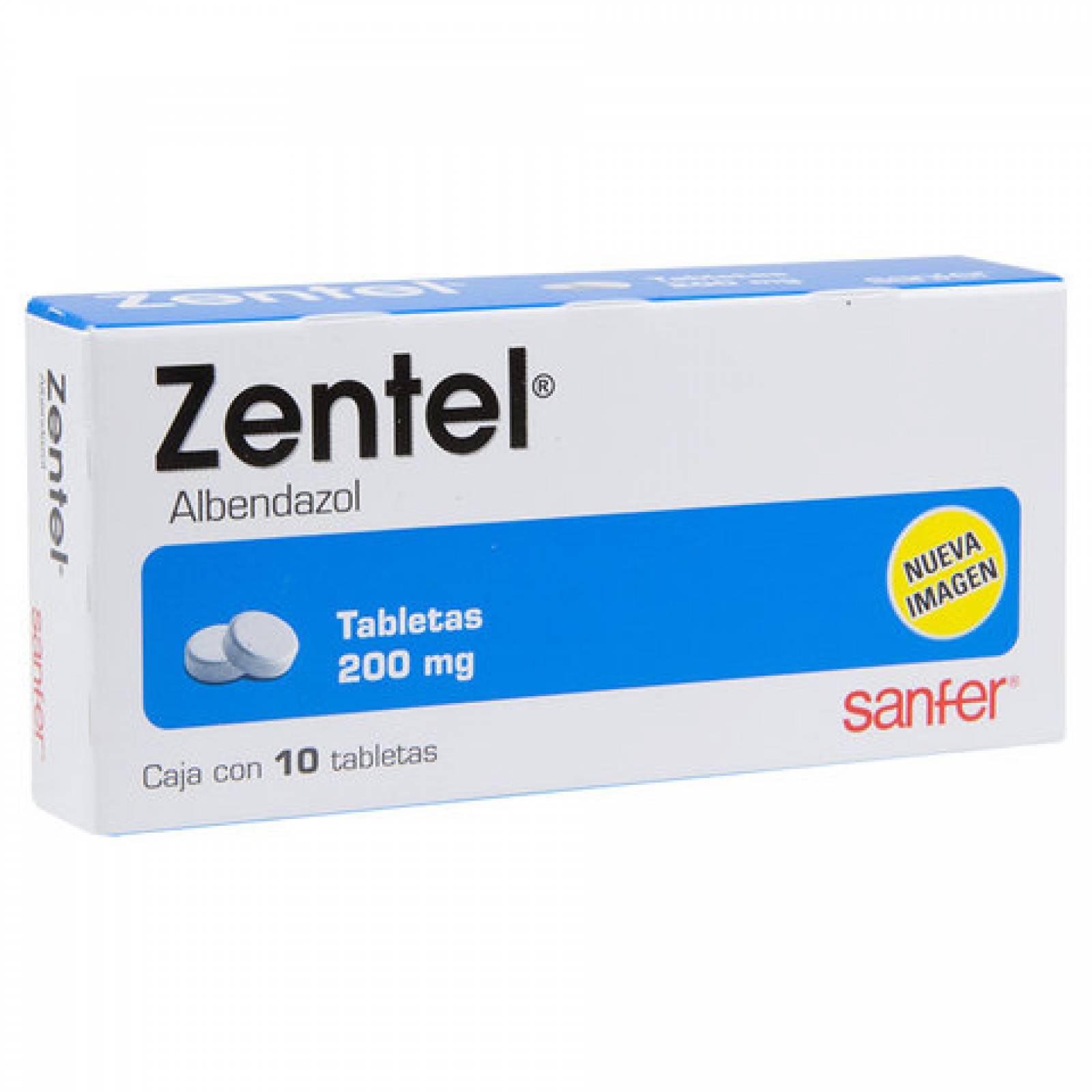 ZENTEL 10 TABLETAS 200MG