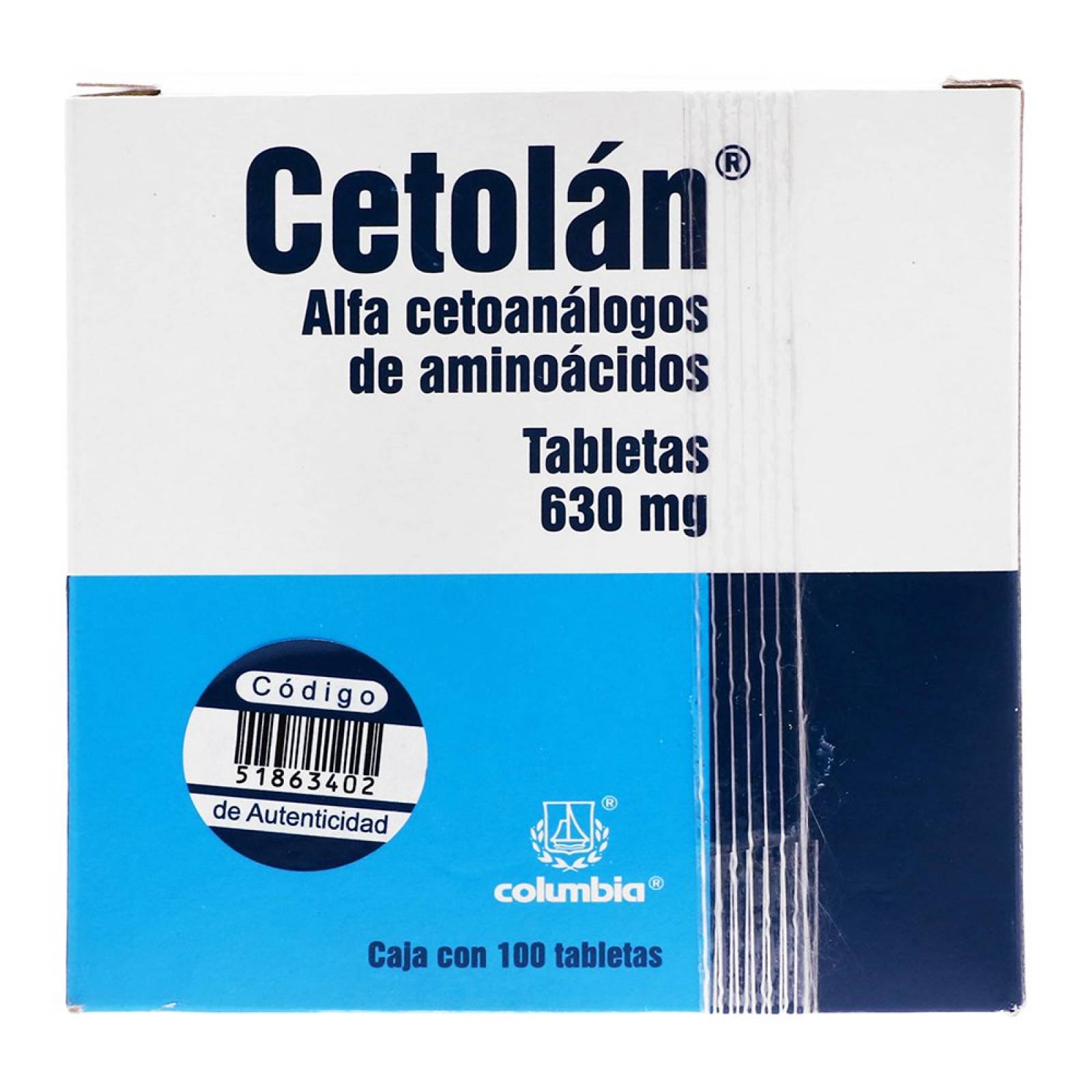 CETOLAN 100 TABLETAS 630MG