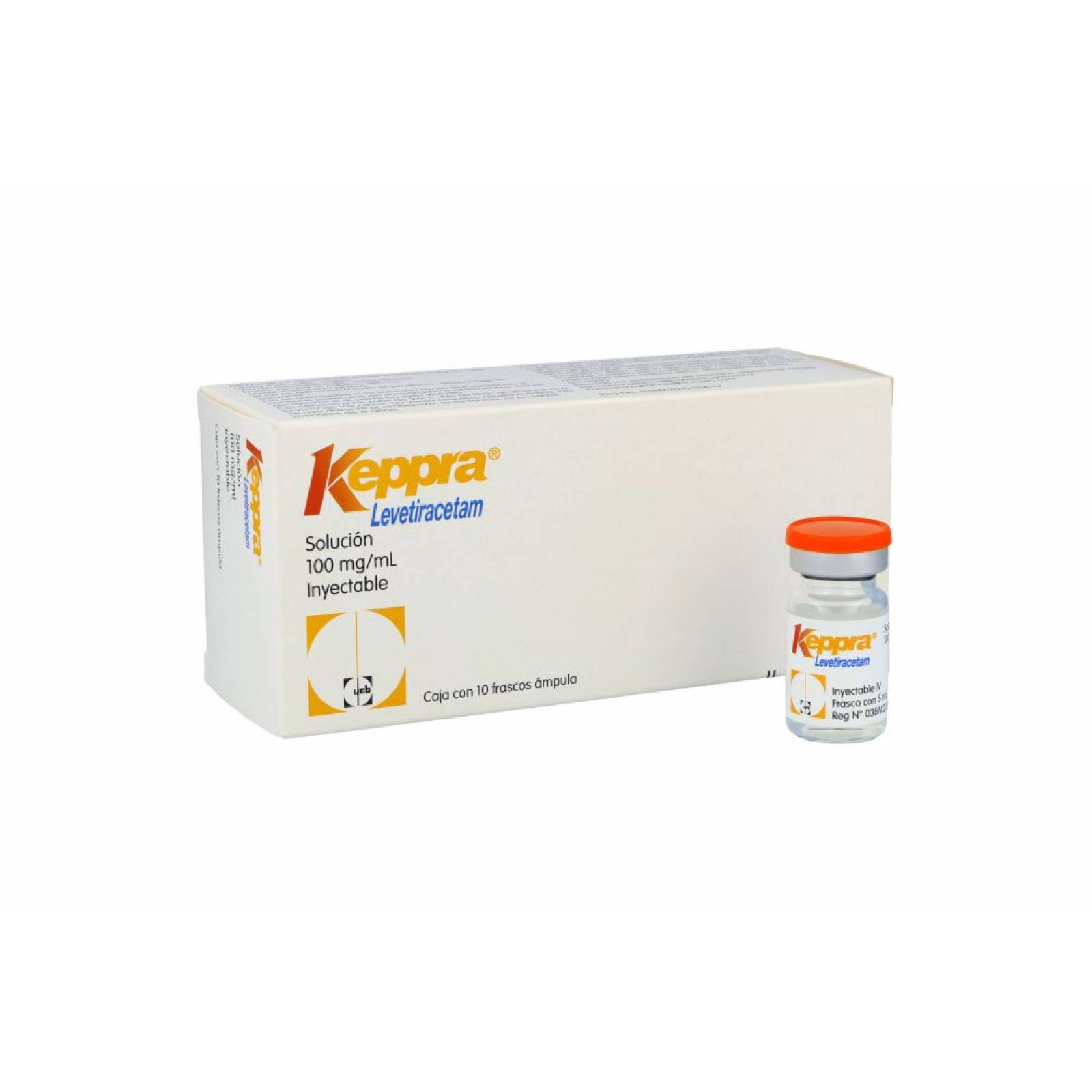 KEPPRA SOLUCIÓN INYECTABLE 10 FRASCOS 100MG/ML