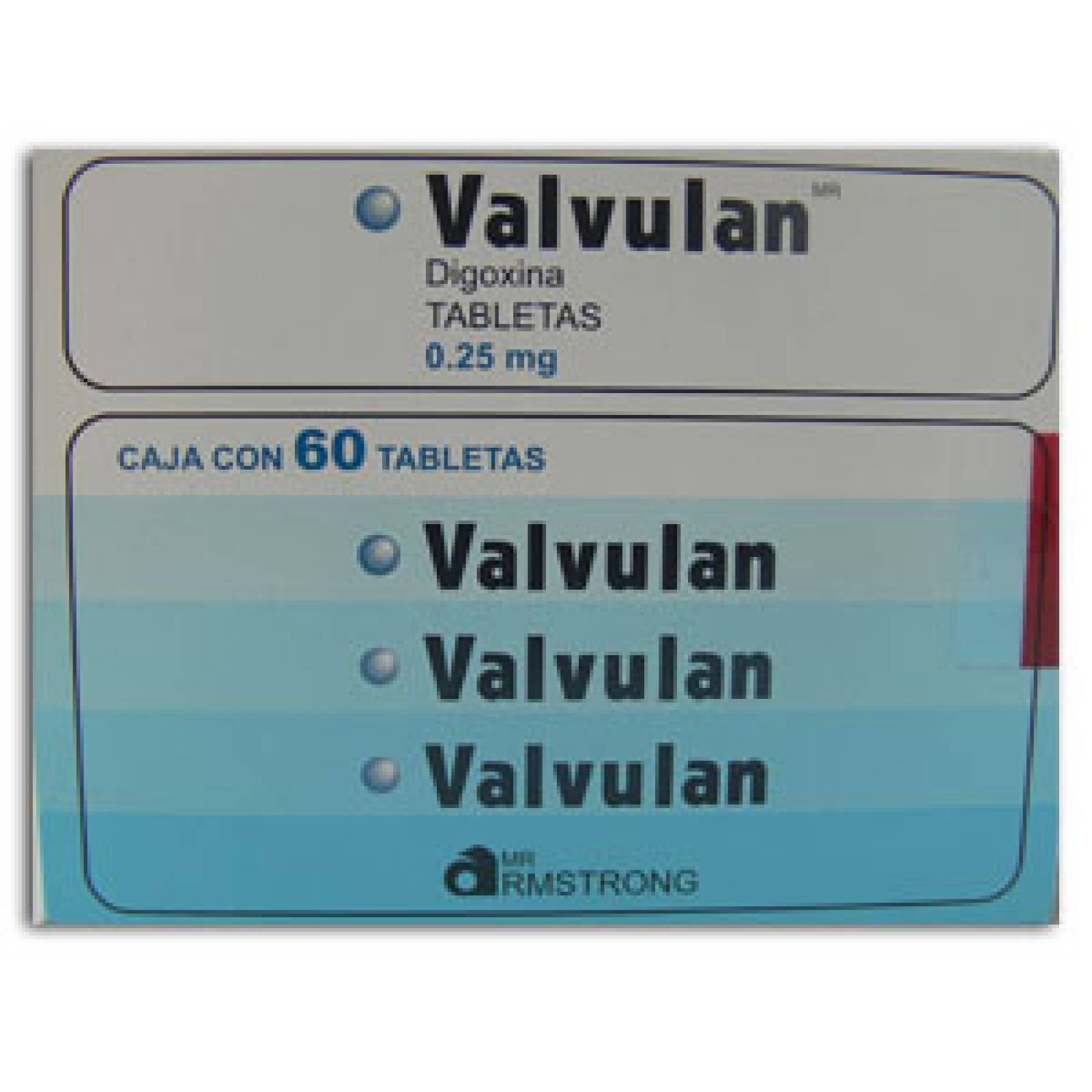 VALVULAN 60 TABLETAS 0.25MG