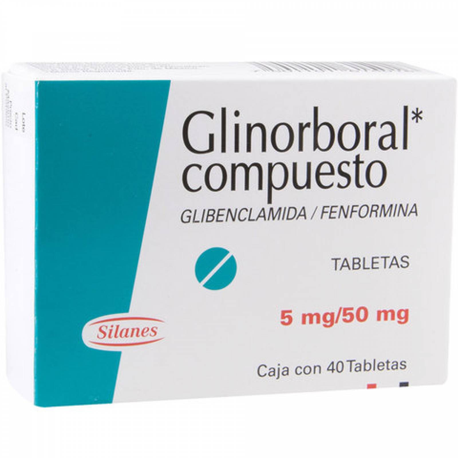 GLINORBORAL COMPUESTO 40 TABLETAS 5/50MG
