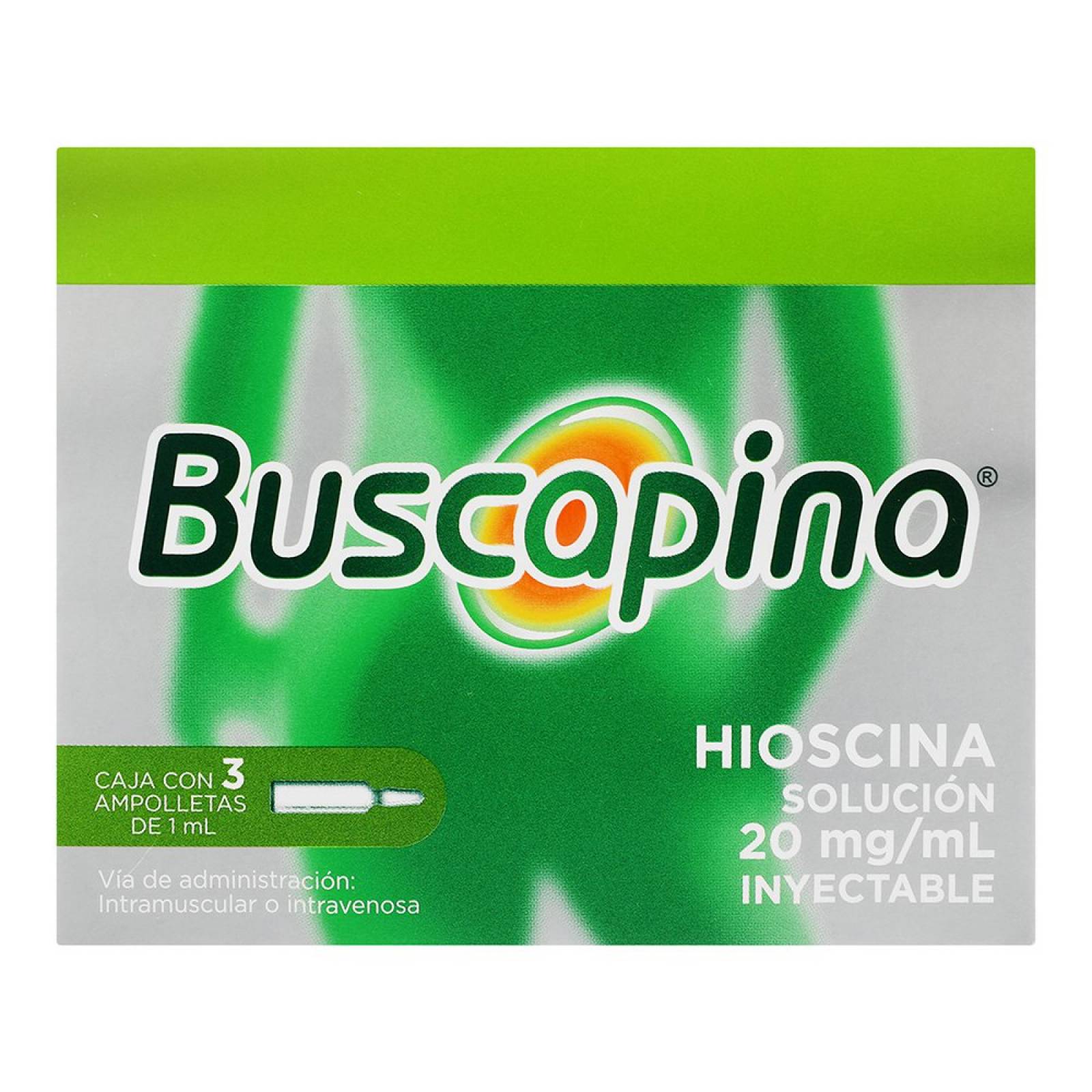 BUSCAPINA SOLUCIÓN 3 AMPOLLETAS 20MG/1ML