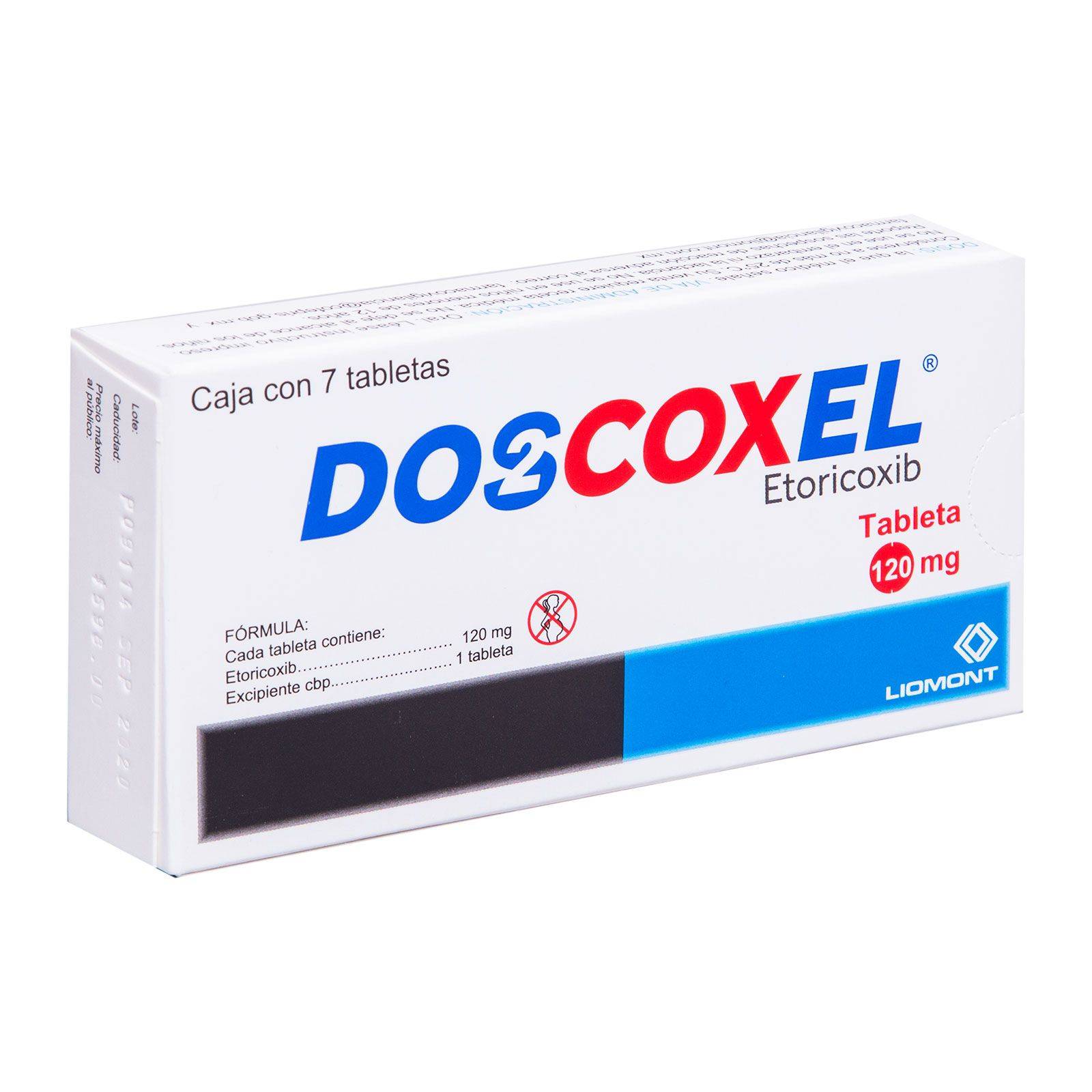 DOSCOXEL 7 TABLETAS 120MG