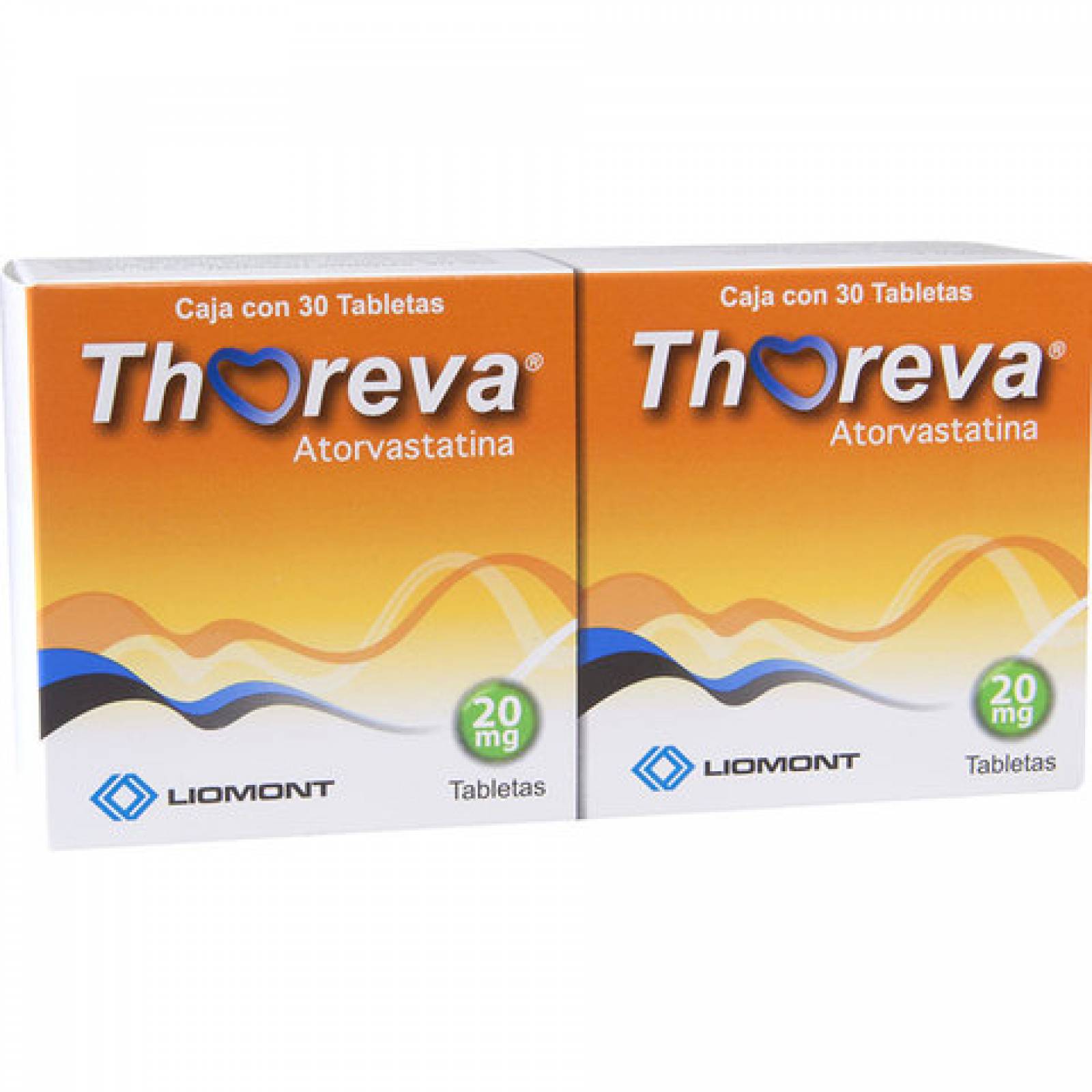 THOREVA 2 CAJAS CON 30 TABLETAS 20MG