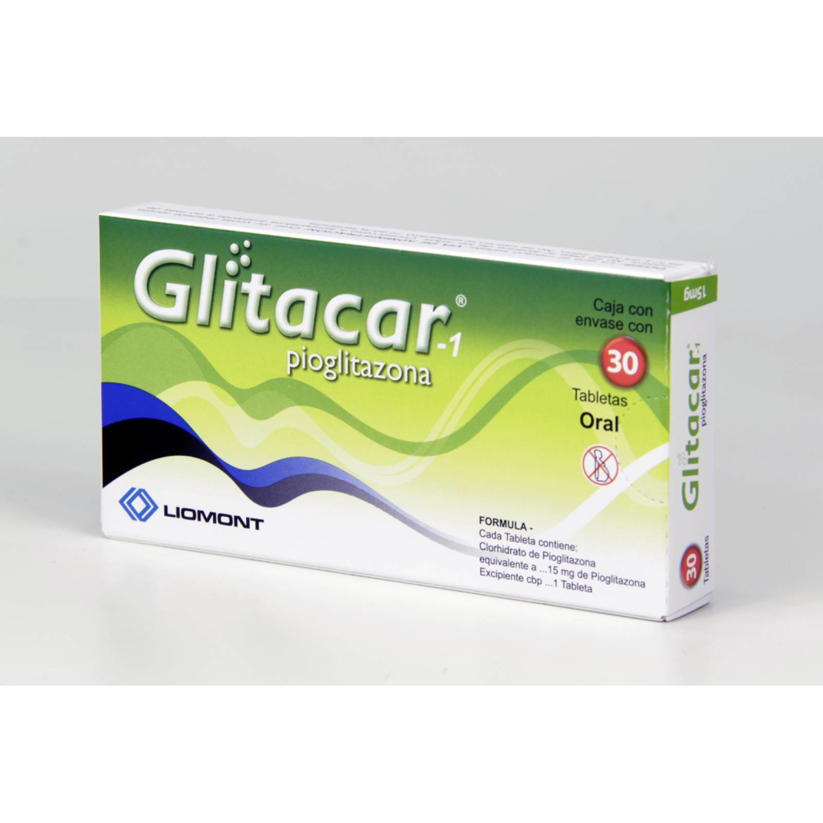 GLITACAR-1 30 TABLETAS 15MG
