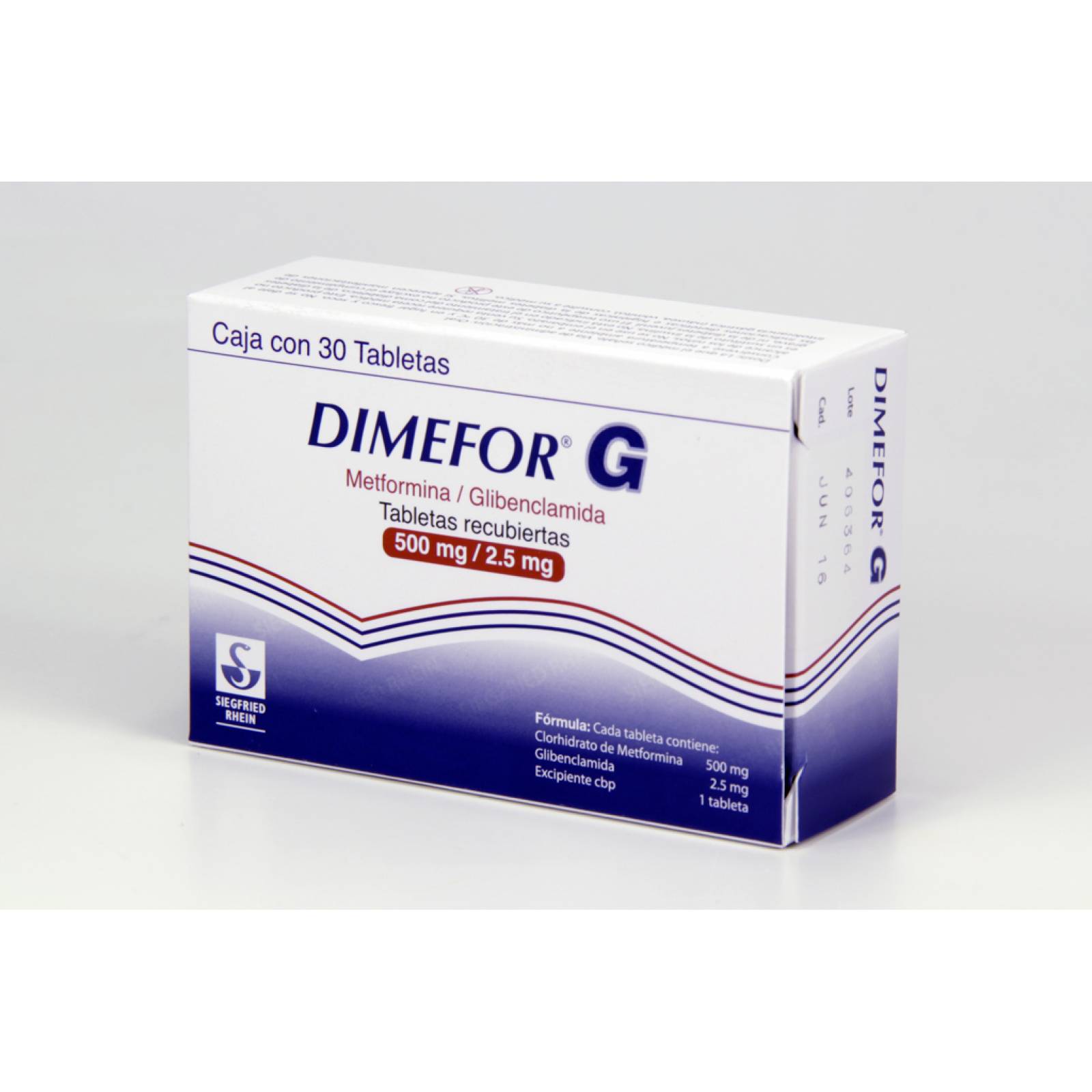 DIMEFOR G 30 TABLETAS 500/2.5MG