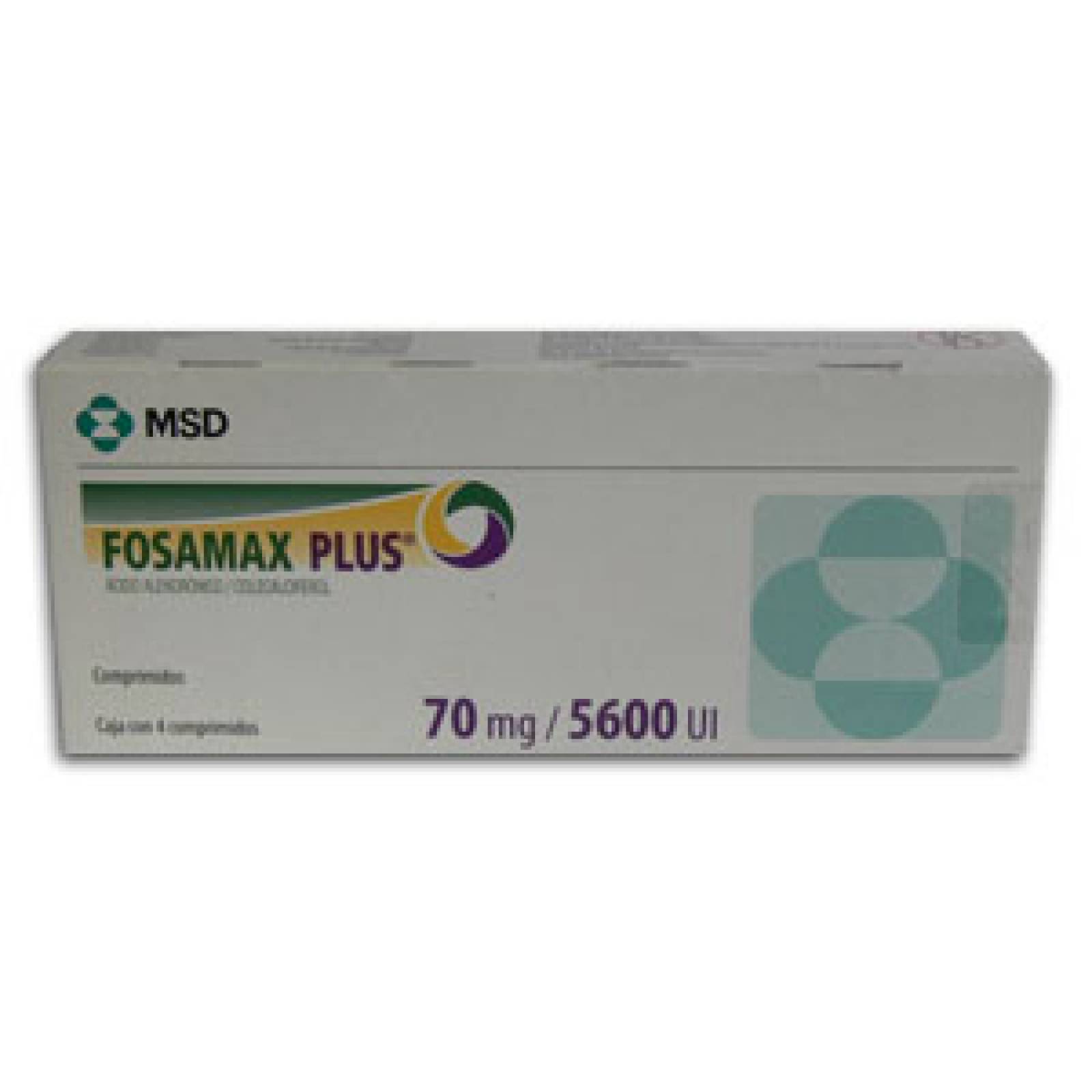 FOSAMAX PLUS 4 COMPRIMIDOS 70MG/5600UI