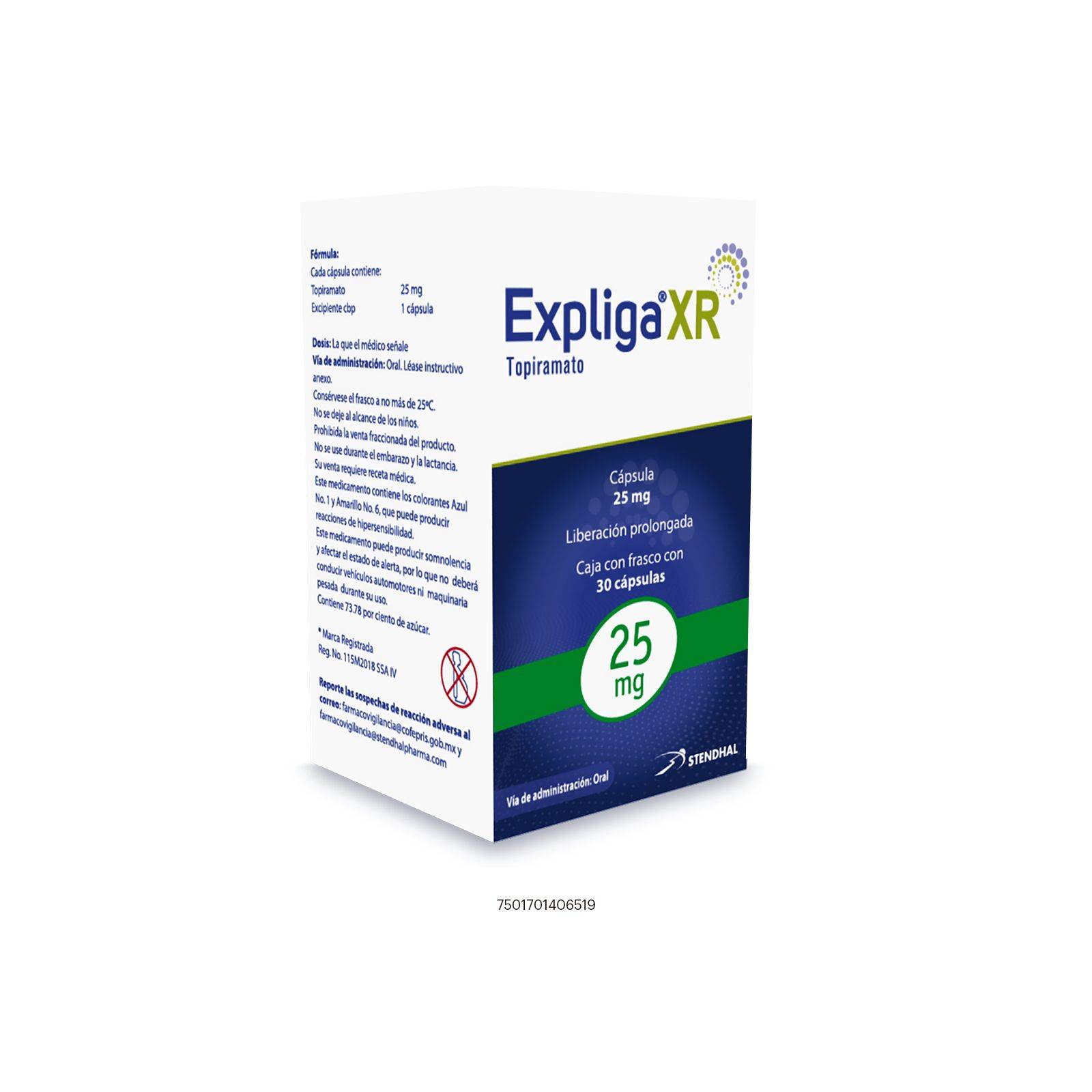 EXPLIGA XR 25MG CAJA 30 CÁPSULAS