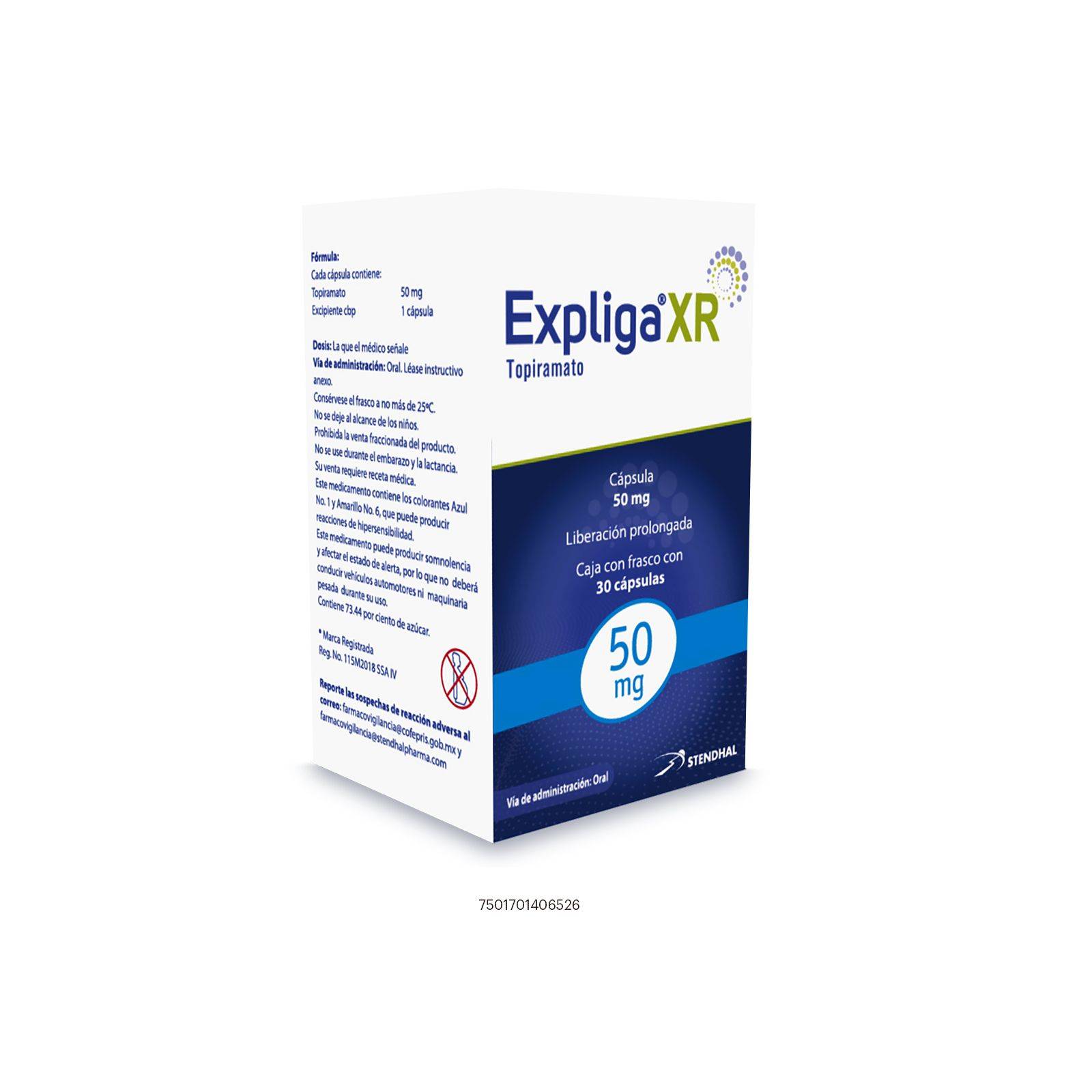 EXPLIGA XR 50MG CAJA 30 CÁPSULAS