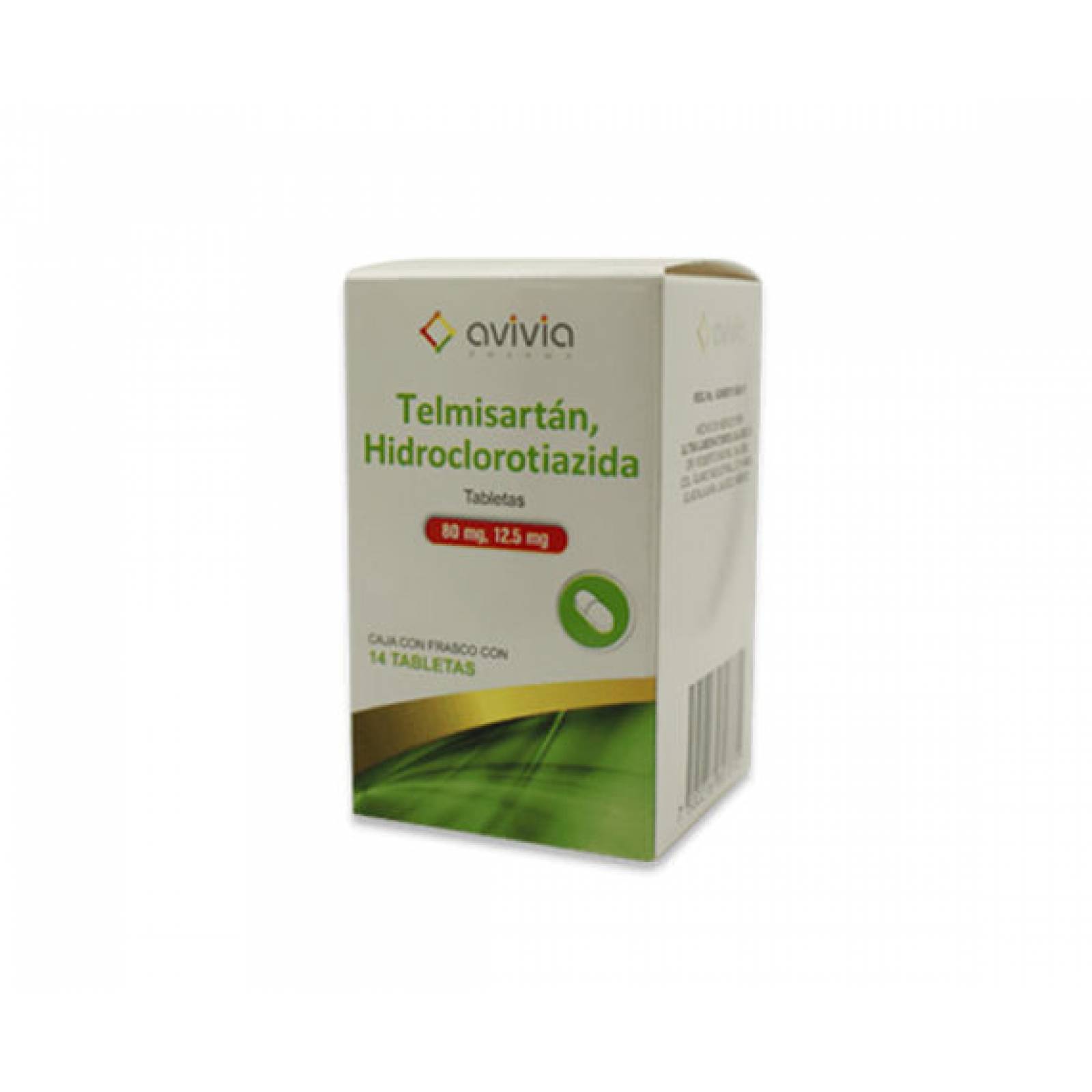 TELMISARTÁN HIDROCLOROTIAZIDA 14 TABLETAS 80/12.5MG