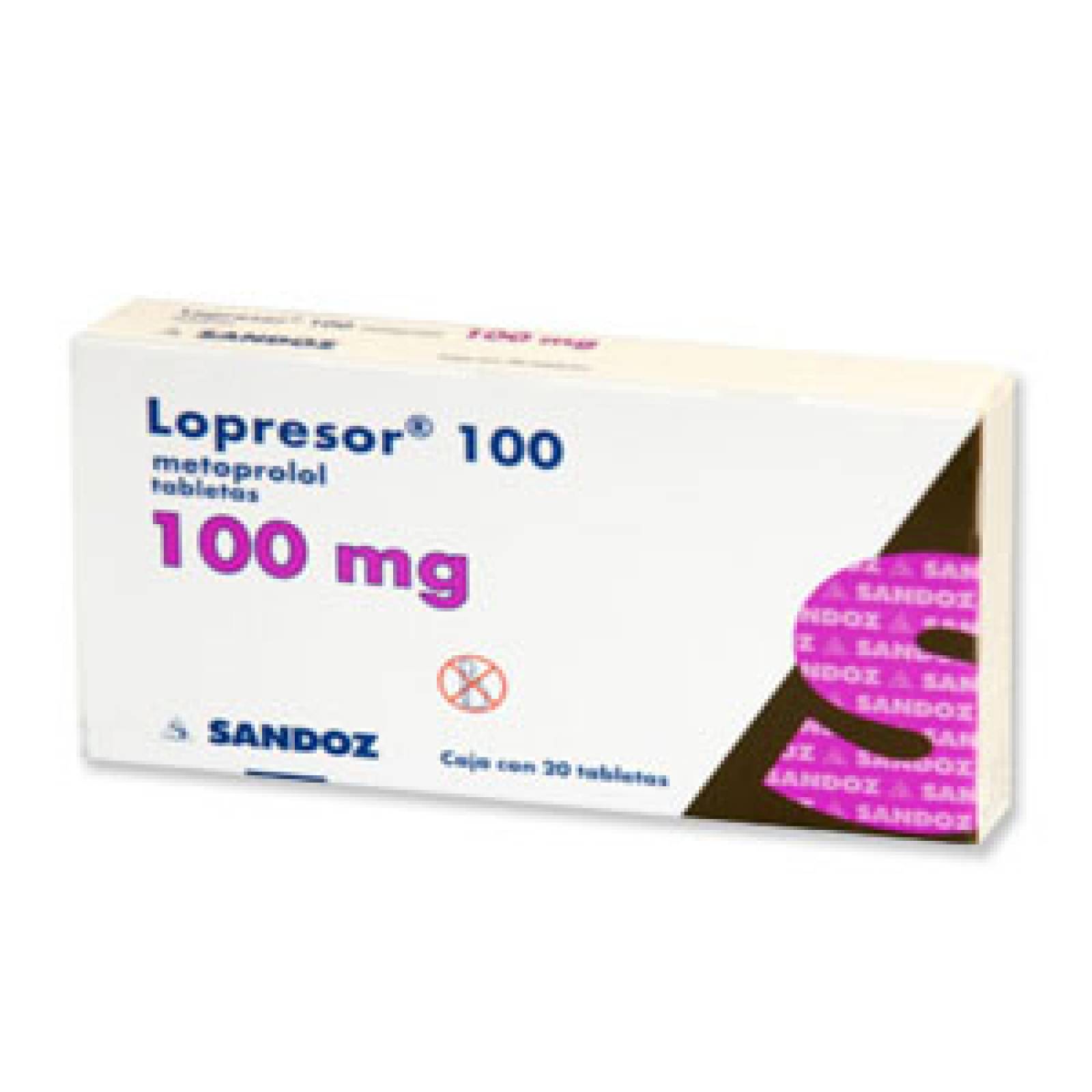 LOPRESOR 100MG CAJA CON 20 TABLETAS