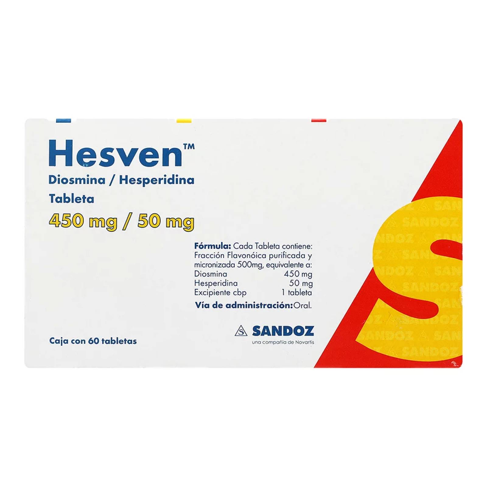 HESVEN 450/50MG CAJA CON 60 TABLETAS
