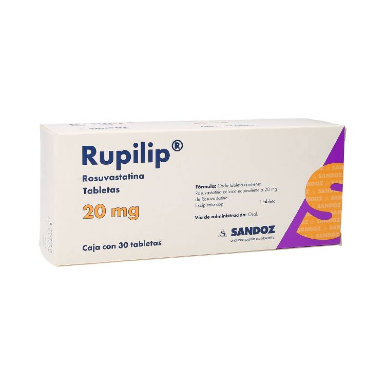 RUPILIP 20MG CAJA CON 30 TABLETAS