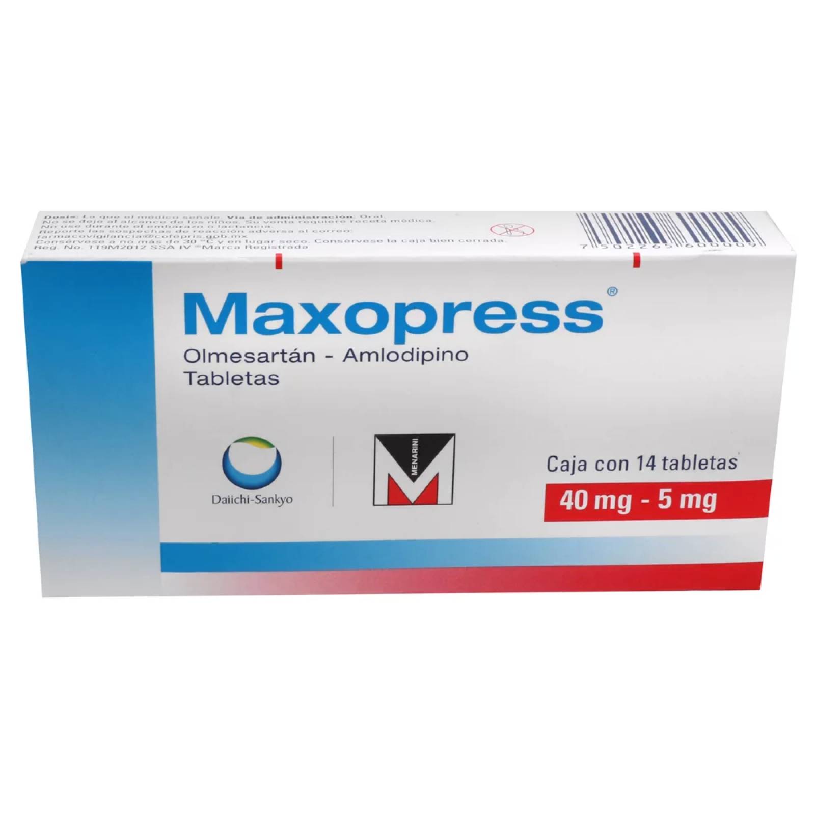 MAXOPRESS 40/5MG CAJA CON 14 TABLETAS